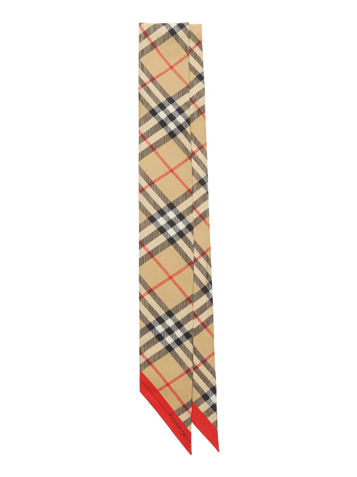 Burberry Sand Check Silk Skinny Foulard
