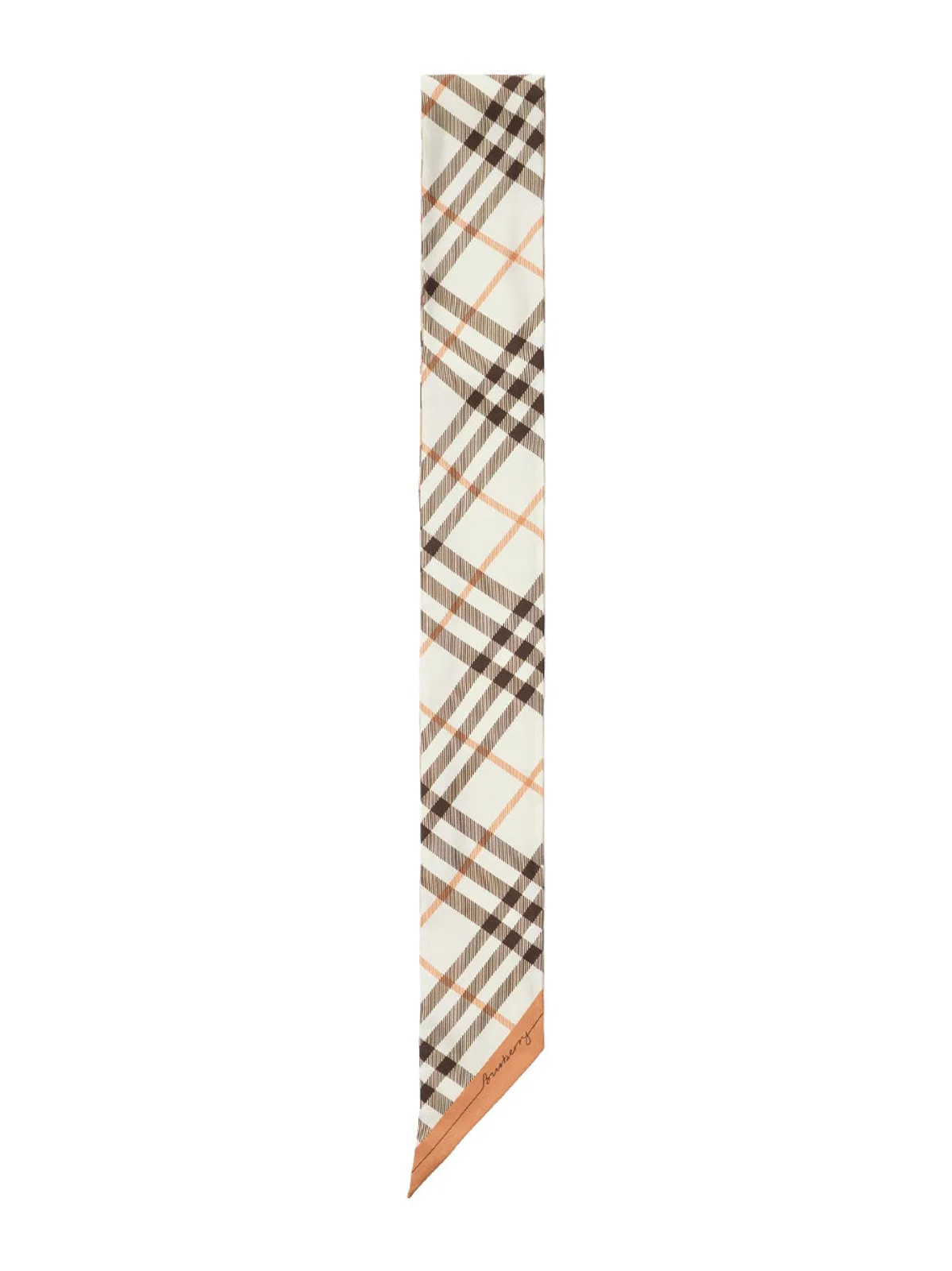 Burberry Sand Check Silk Skinny Foulard