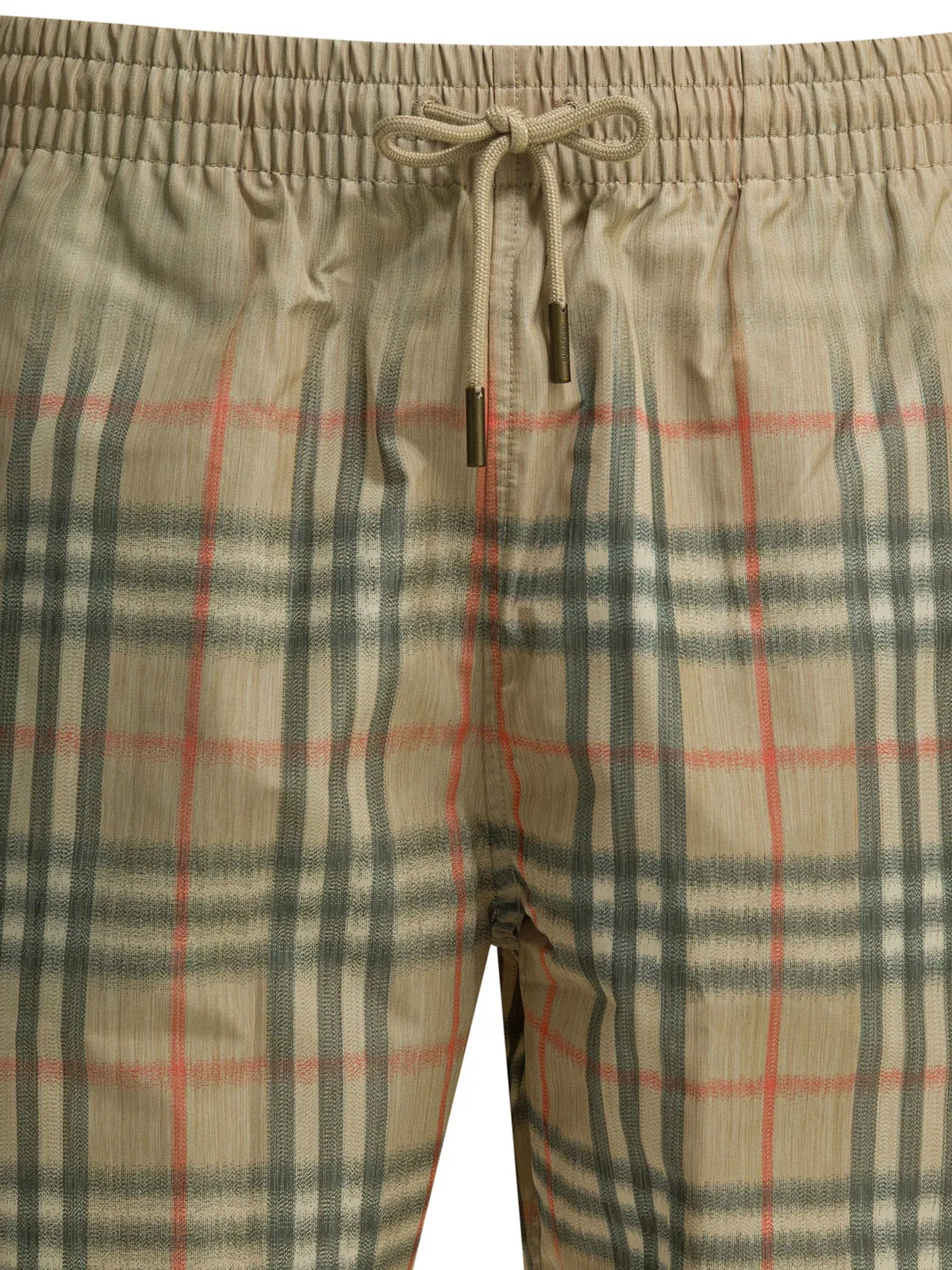 Burberry Check Beige Polyester Swim Shorts