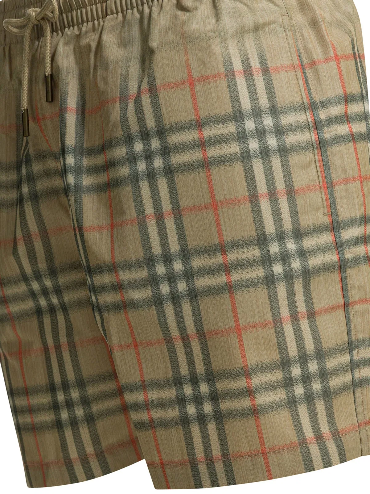Burberry Check Beige Polyester Swim Shorts