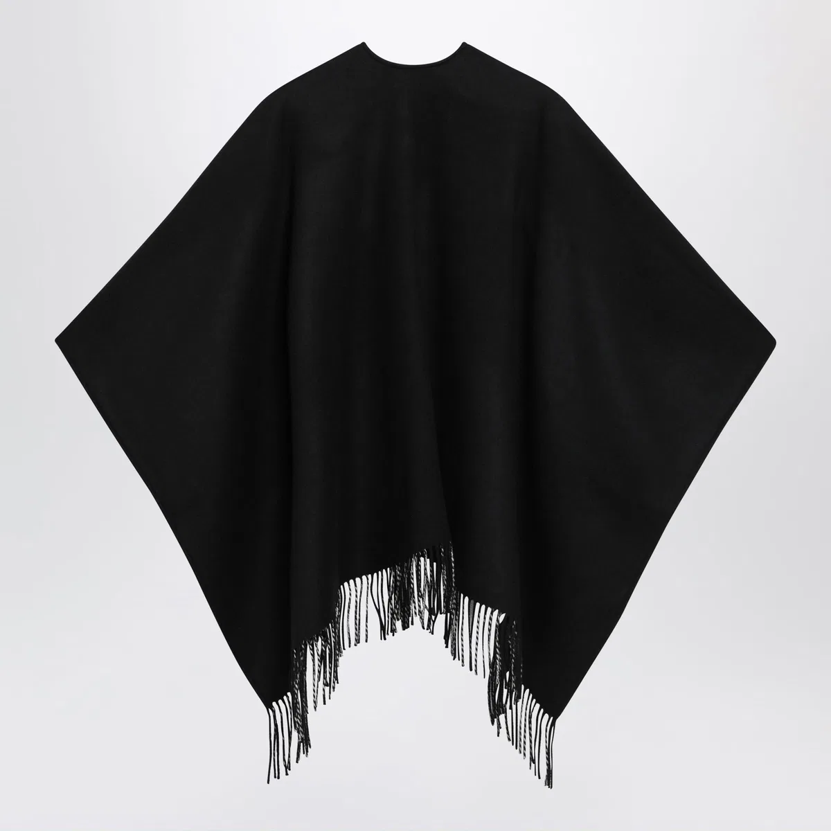Burberry Reversible Wool Check Cape With Fringes