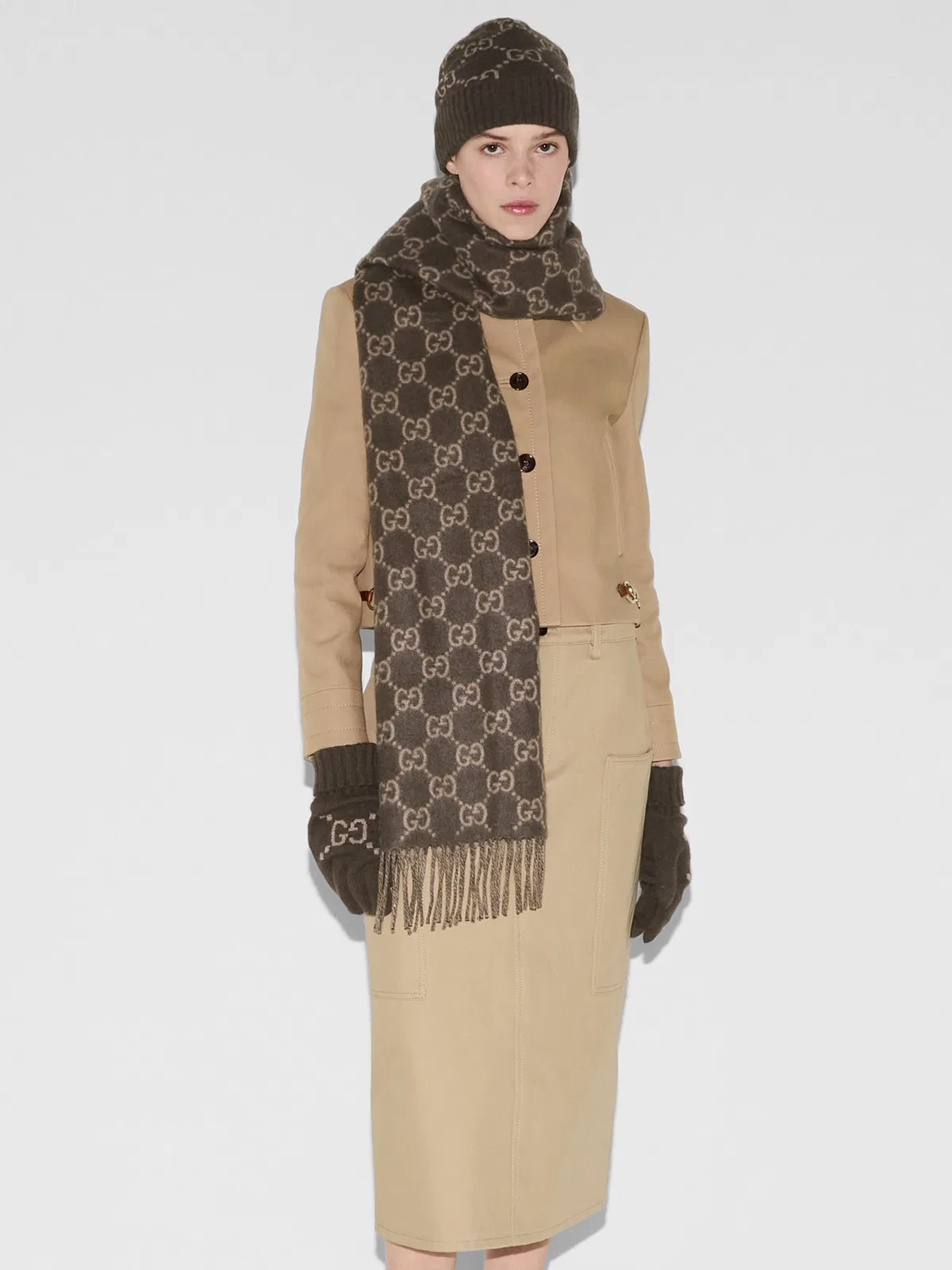 Gucci Embroidered Cashmere Scarf