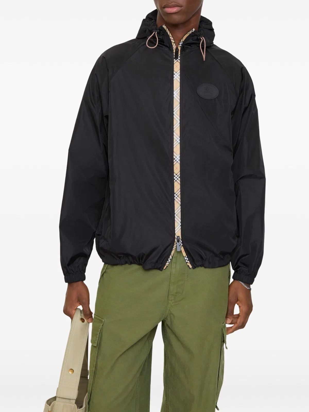 Burberry Contrasting-Trim Hooded Jacket