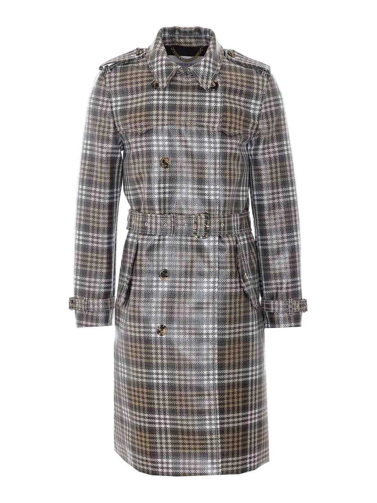 Burberry Brown And White Foxfield Trench