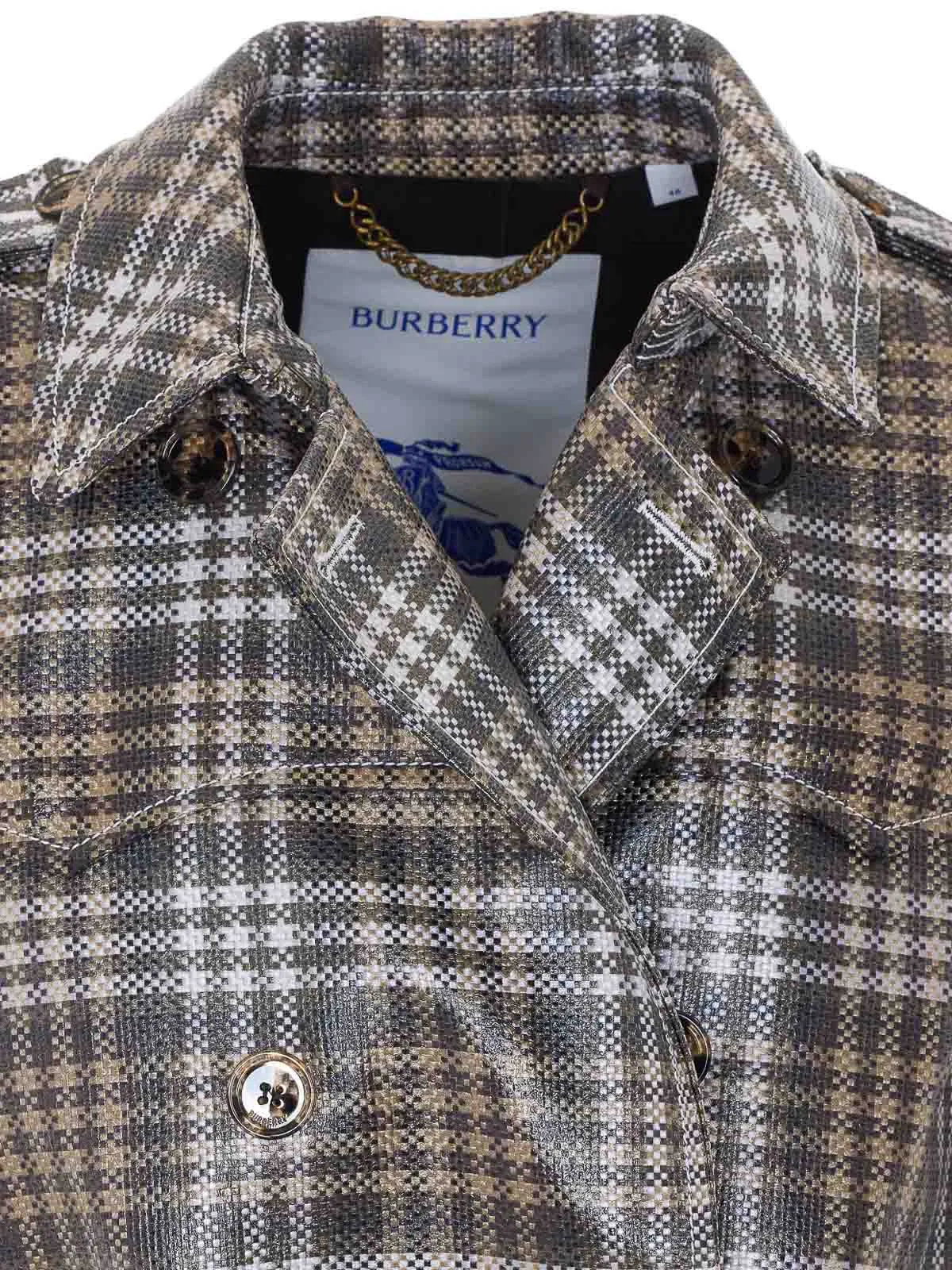 Burberry Brown And White Foxfield Trench