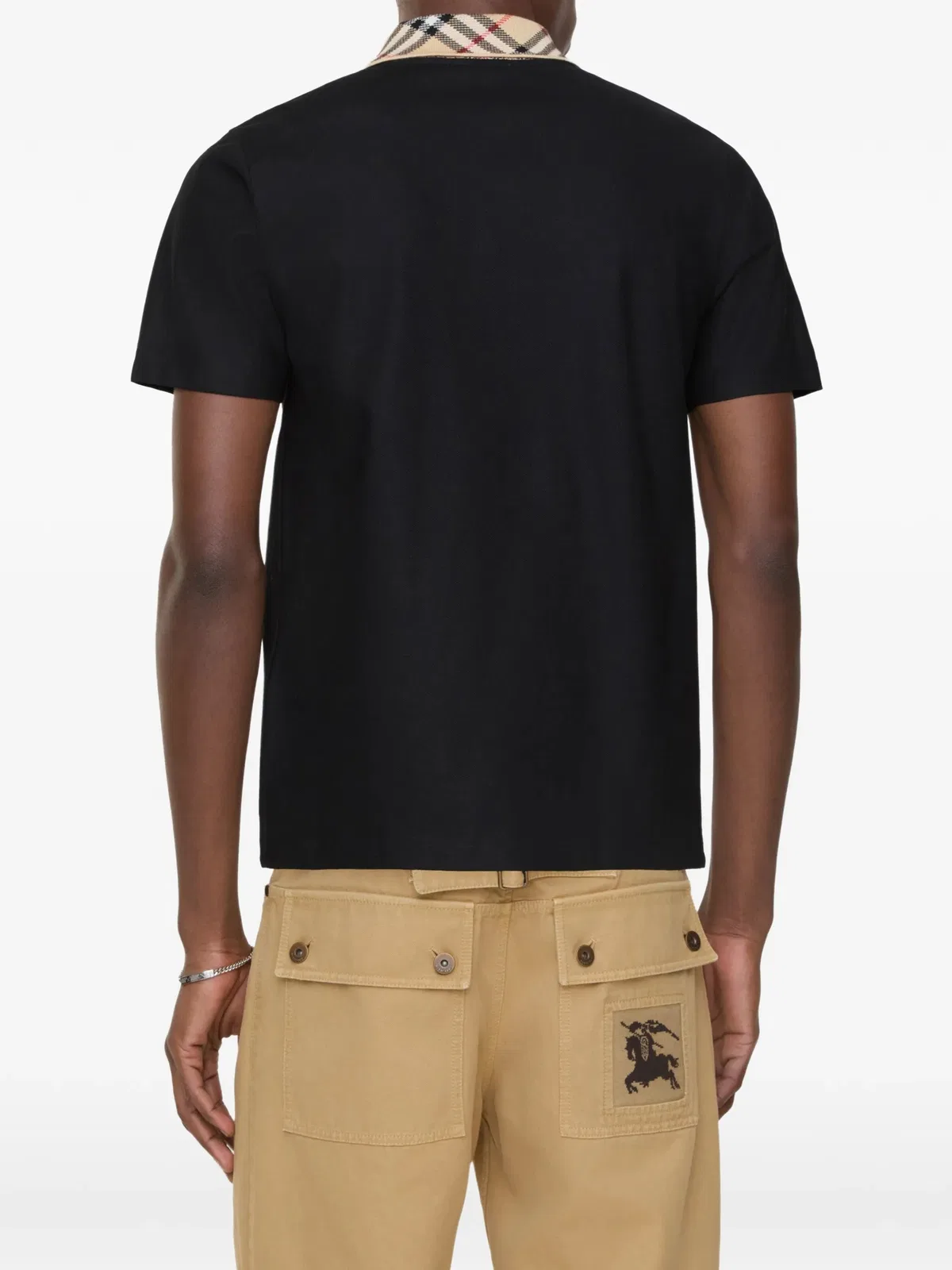 Burberry Check-Collar Cotton Polo Shirt