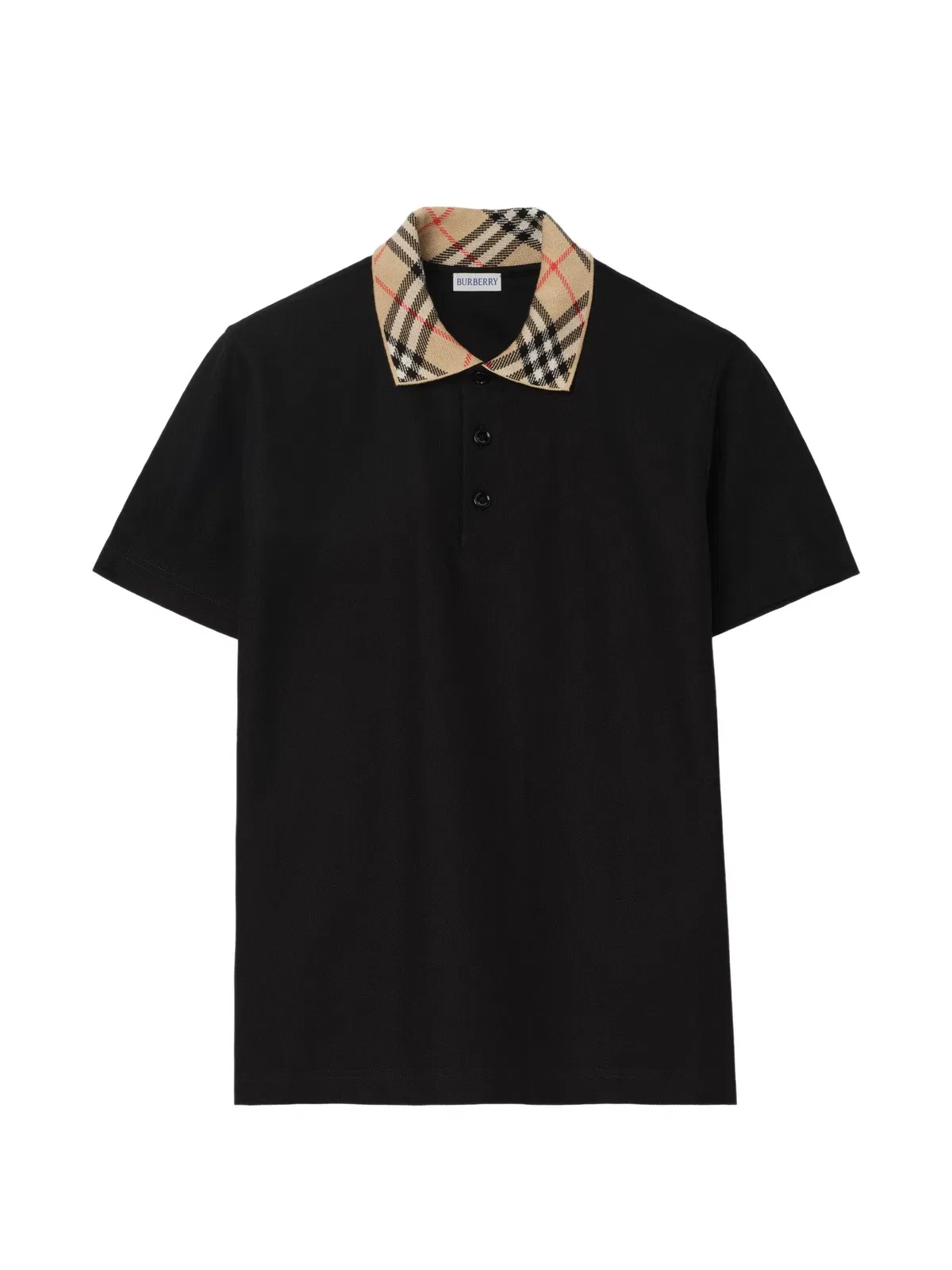 Burberry Check-Collar Cotton Polo Shirt