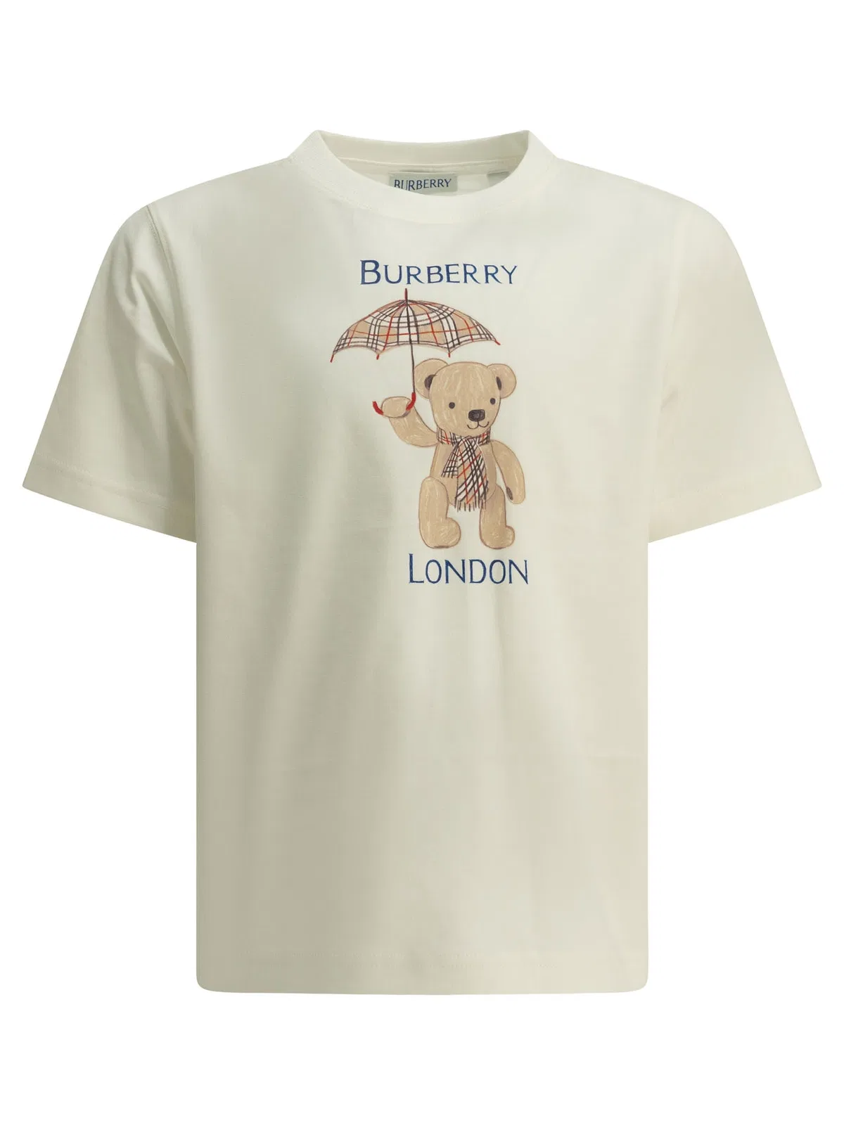 Burberry Kids White Cotton T-Shirt