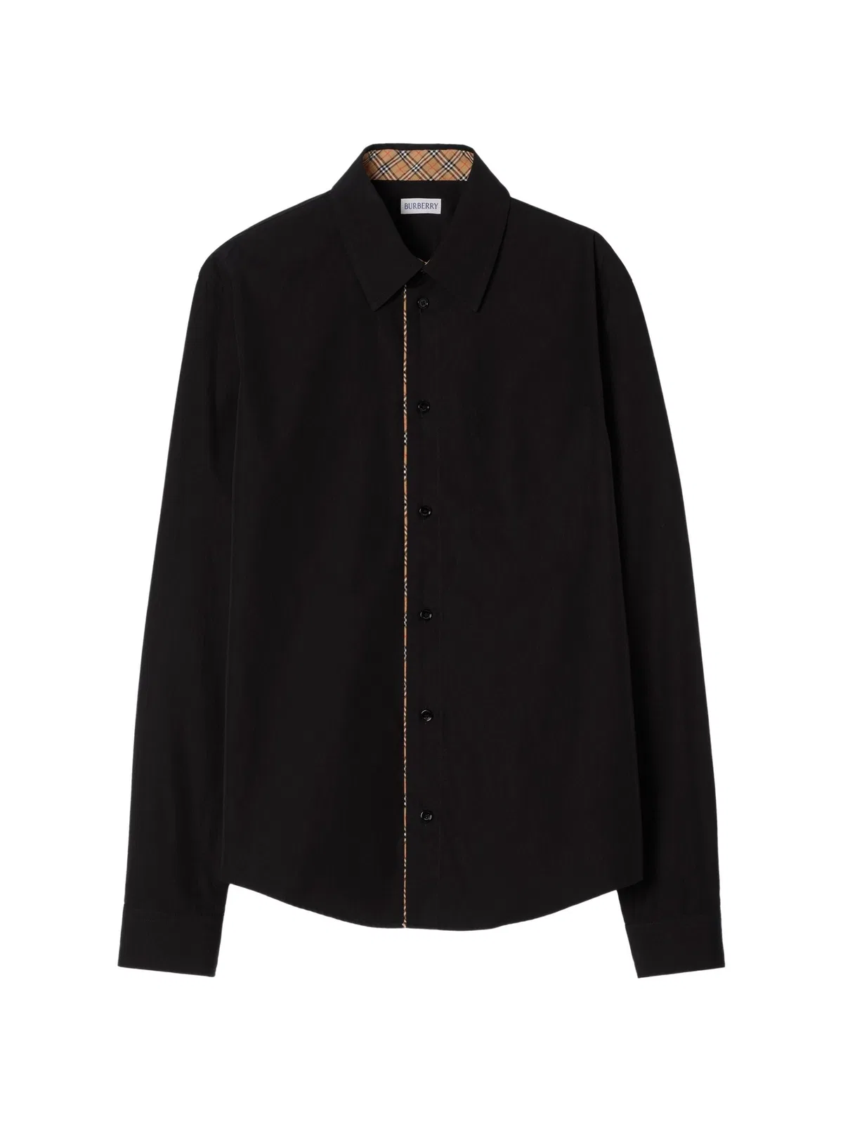 Burberry Classic-Fit Check Piping Cotton Poplin S