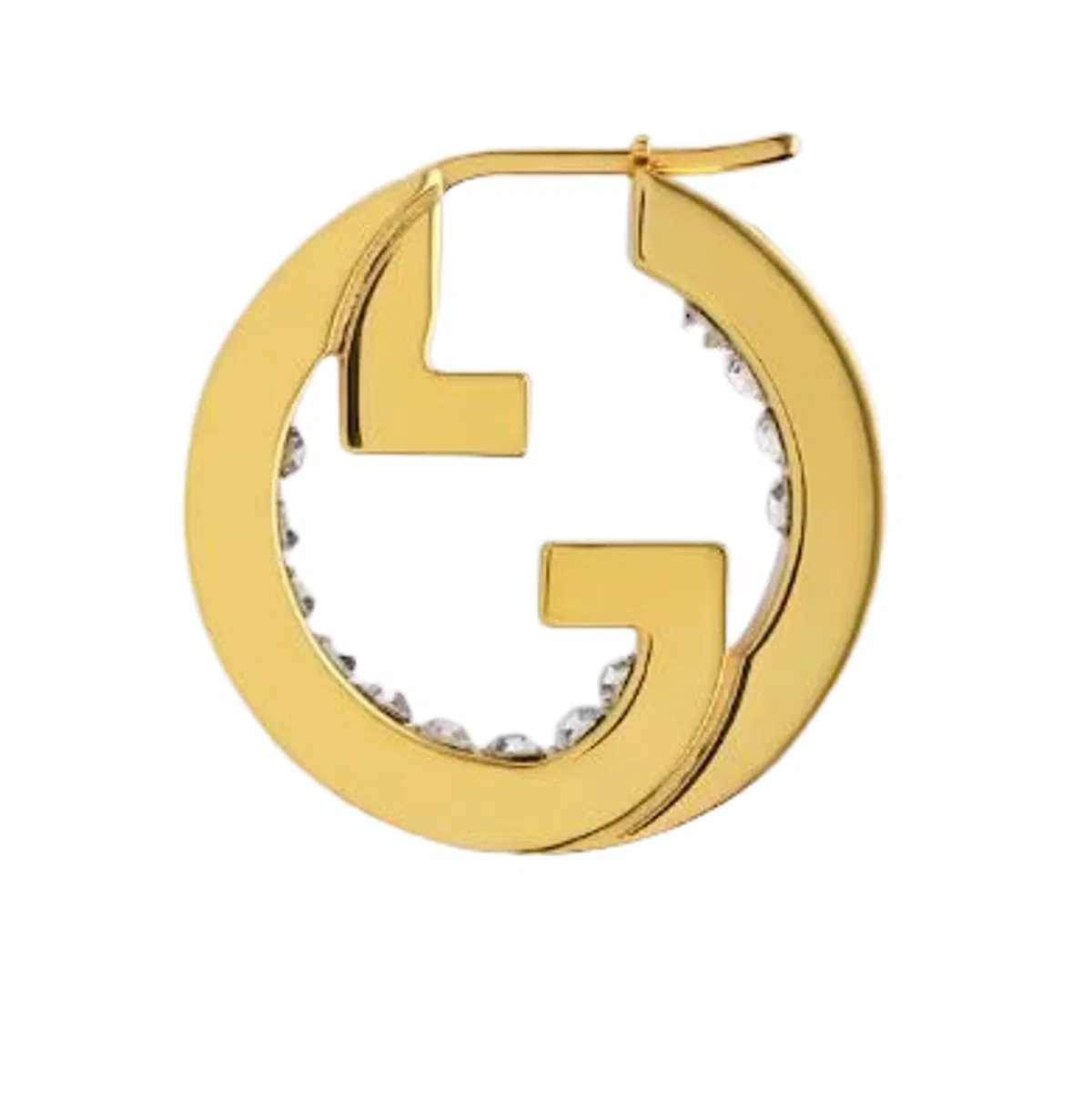Gucci Gold Hoop Earrings With Crystals
