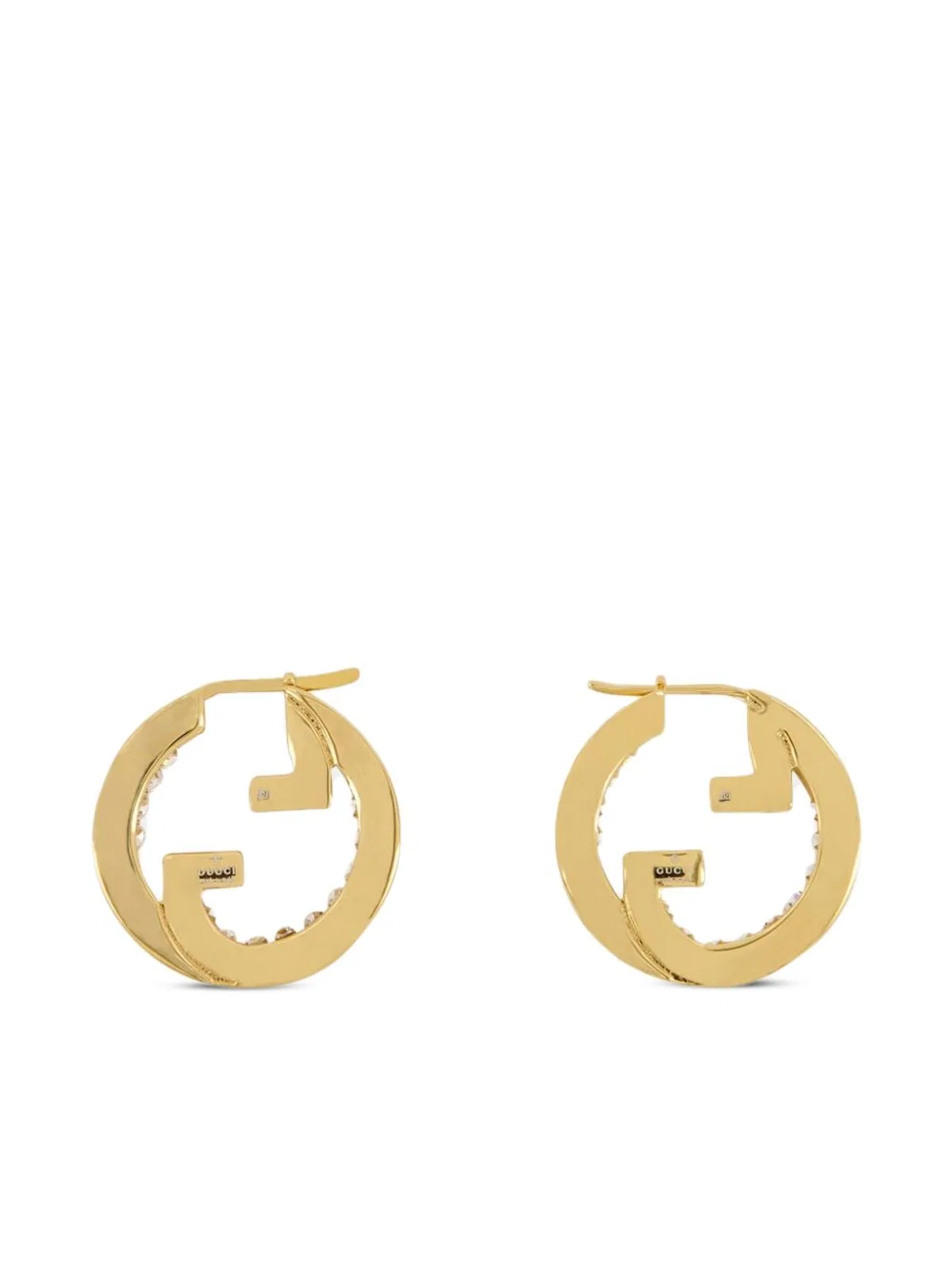 Gucci Gold Hoop Earrings With Crystals