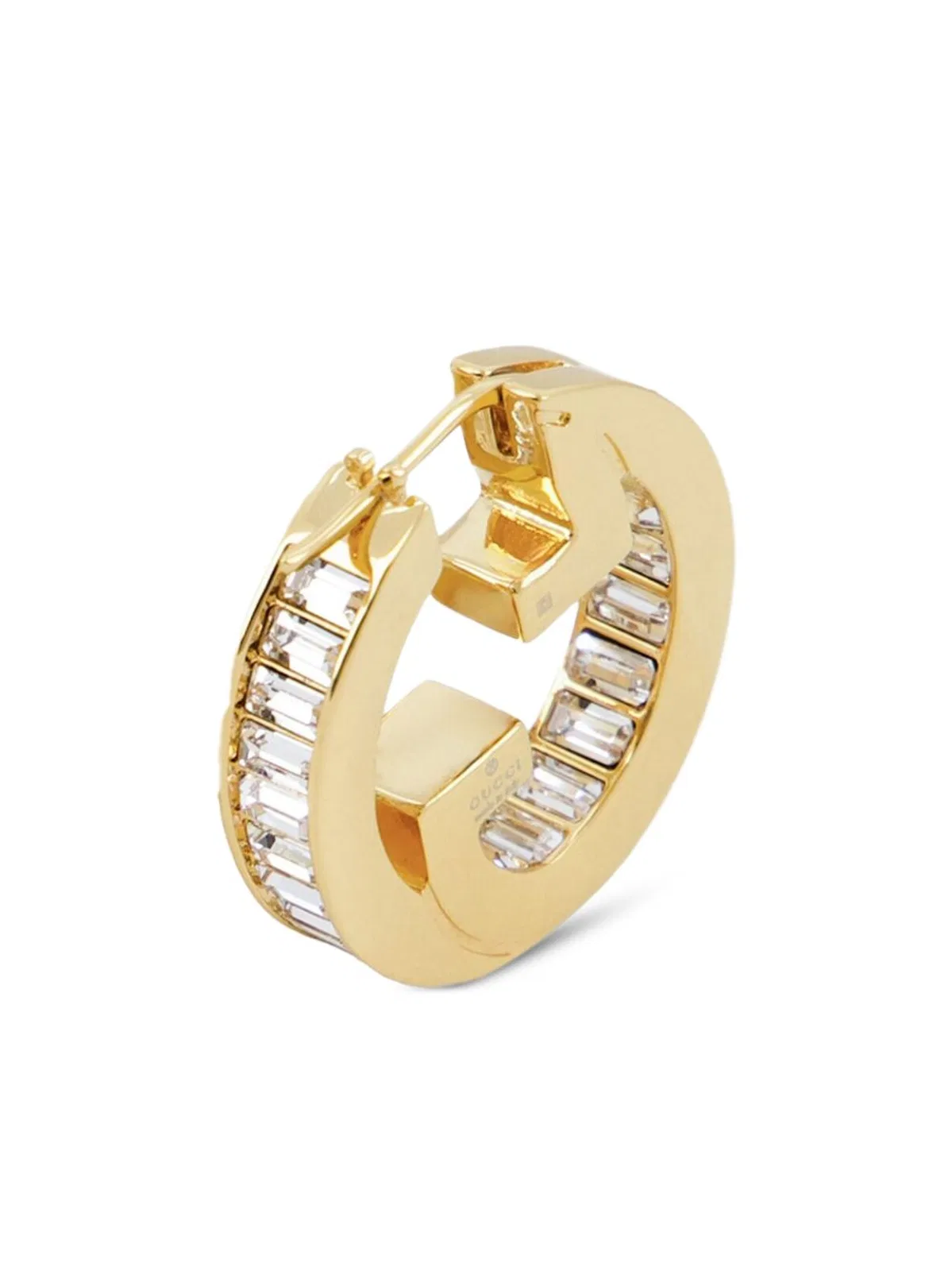 Gucci Gold Hoop Earrings With Crystals