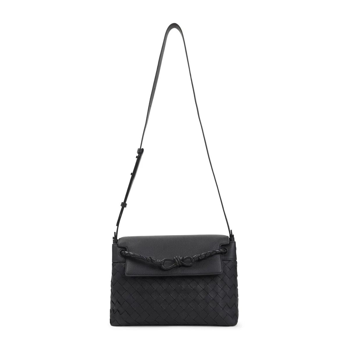Bottega Veneta Black Small Andiamo Messenger Gummy