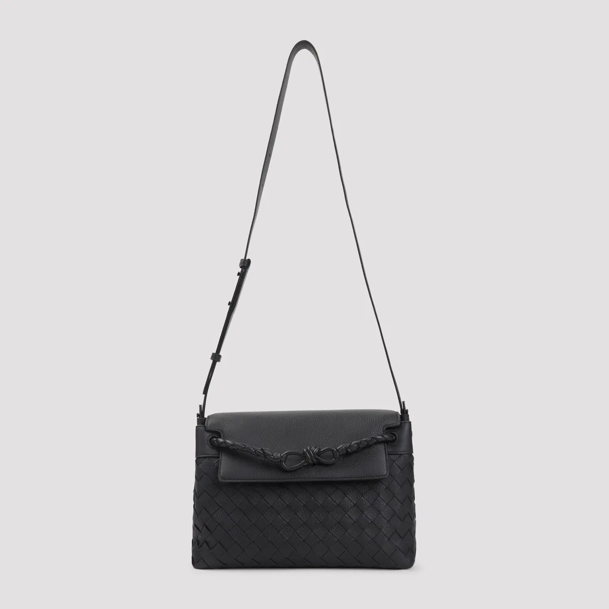 Bottega Veneta Black Small Andiamo Messenger Gummy