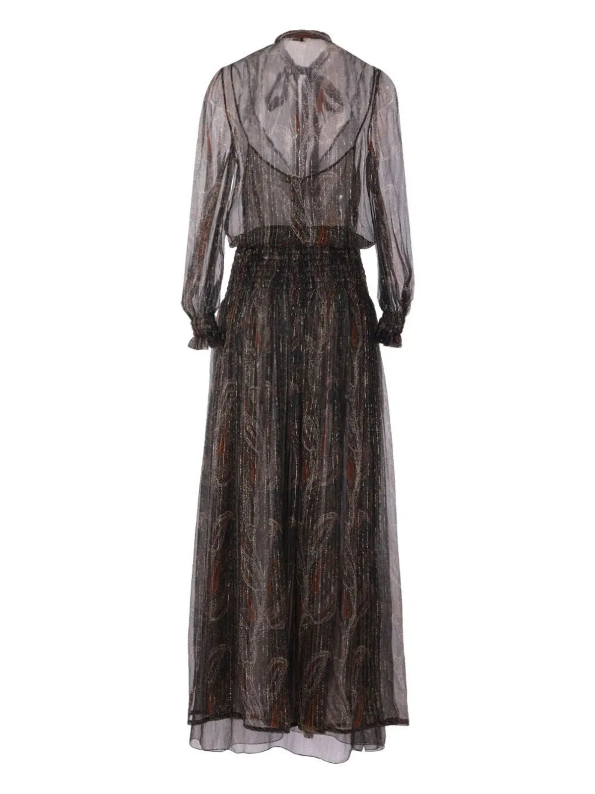 Saint Laurent Dress In Silk Lurex With Paisley Motif