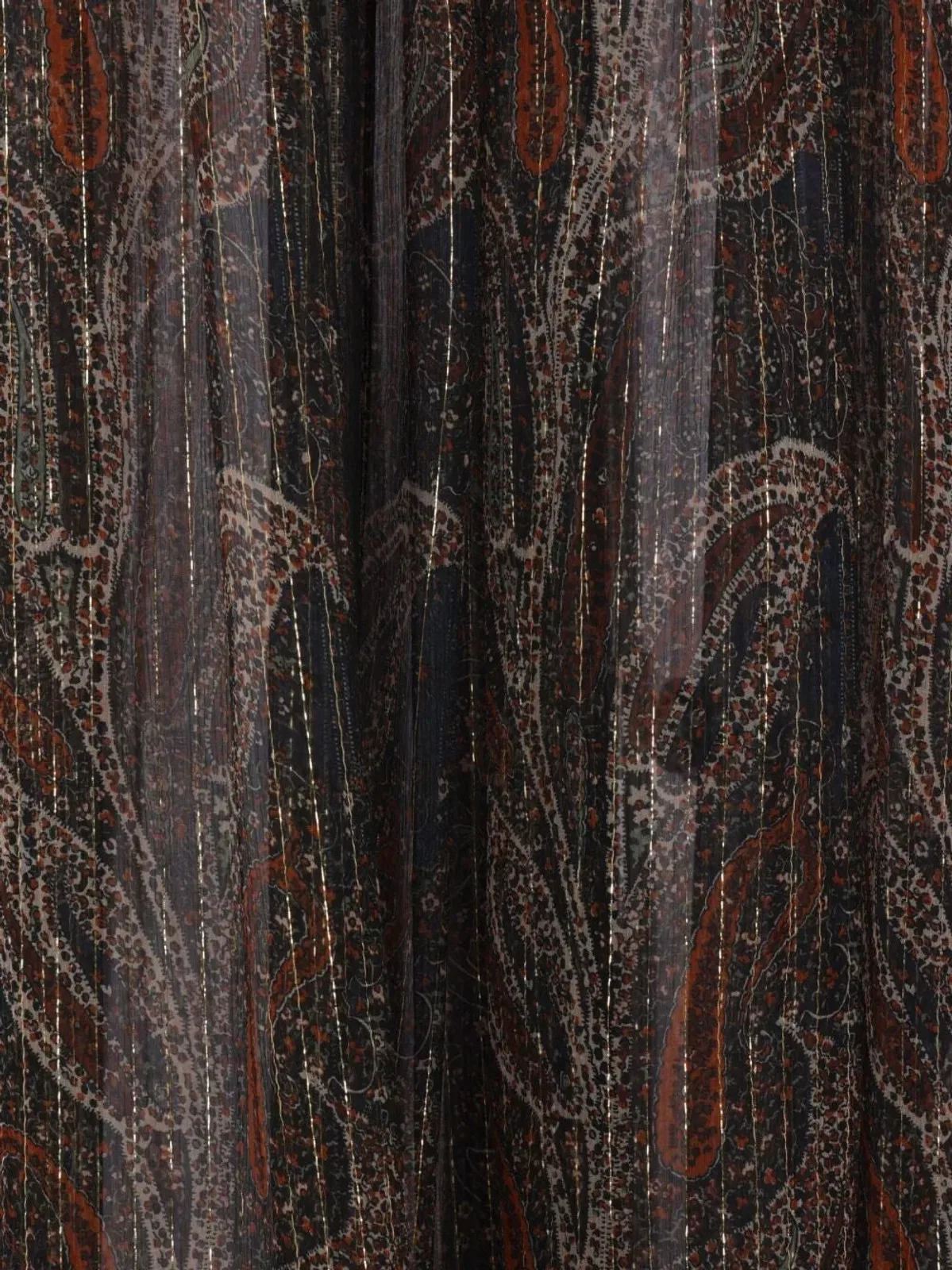 Saint Laurent Dress In Silk Lurex With Paisley Motif