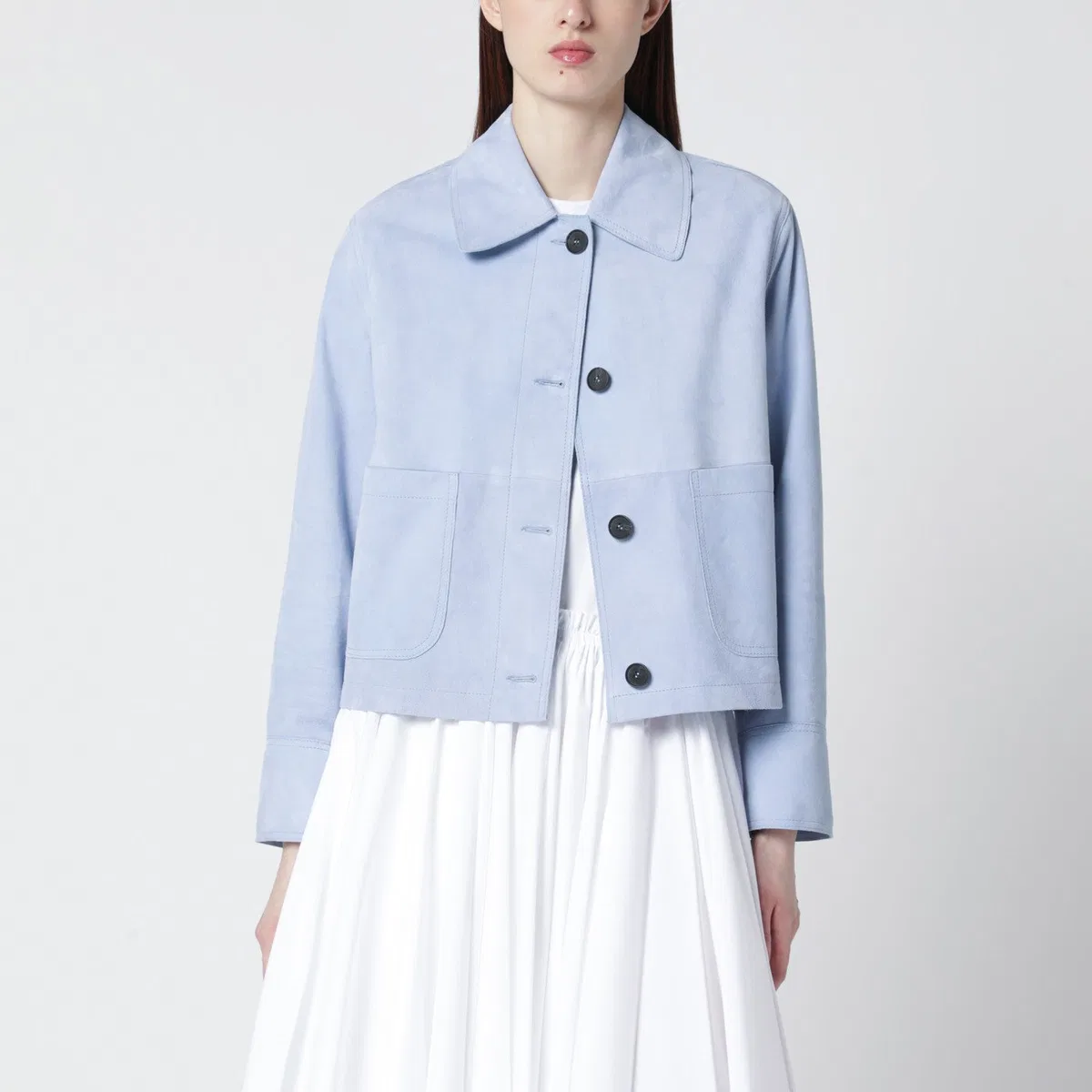 Sword 6644 Light Blue Leather Jacket