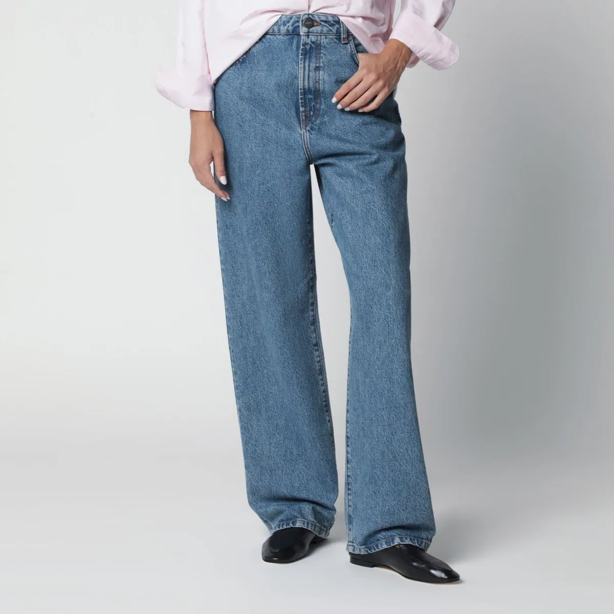 Róhe Bruun Signature Baggy Jeans Heritage Blu