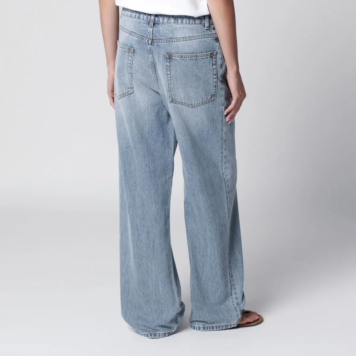 Róhe Blue Washedeffect Bruun Wideleg Jeans