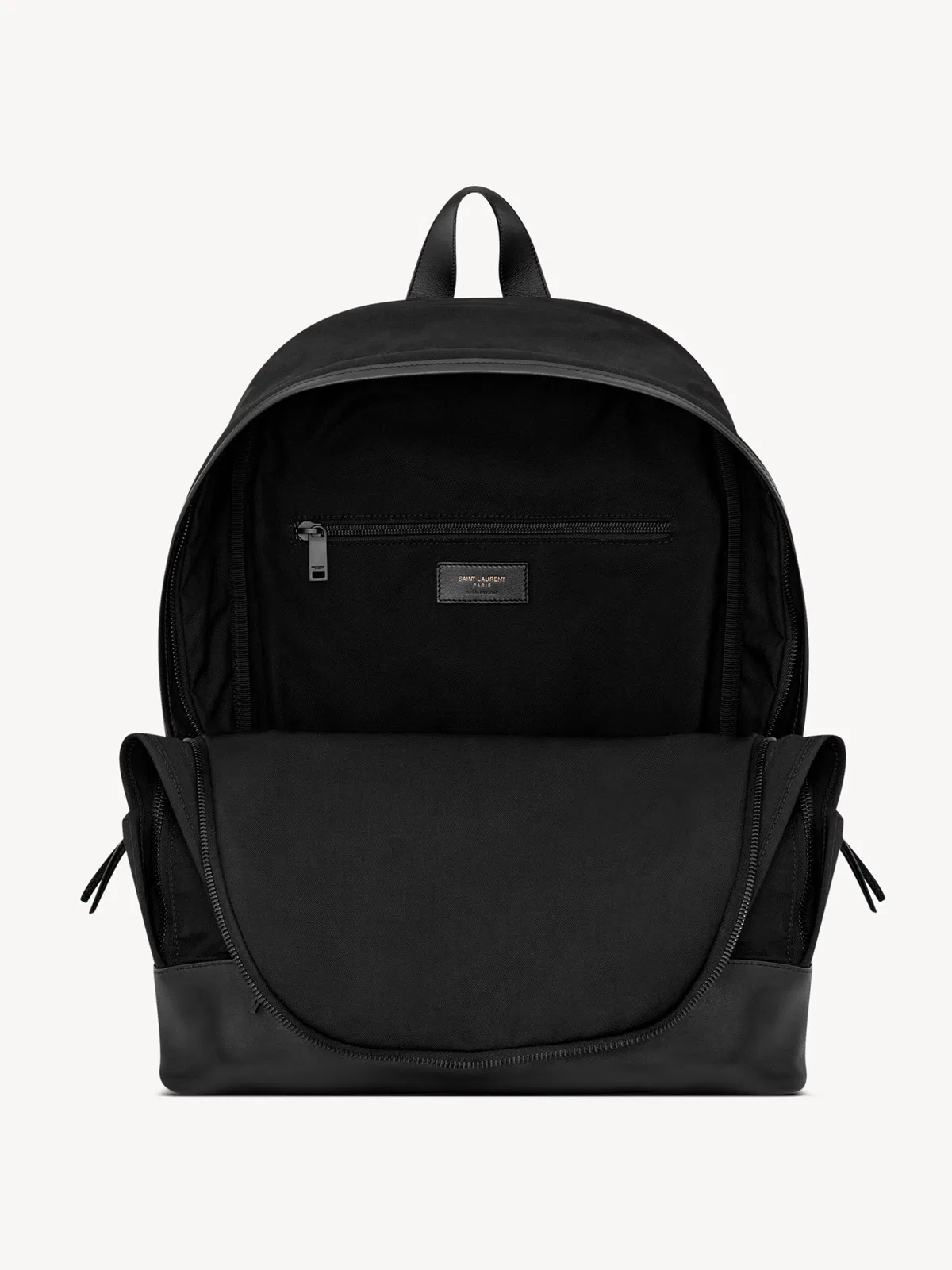 Saint Laurent City Backpack In Nylon Canvas And Leathe