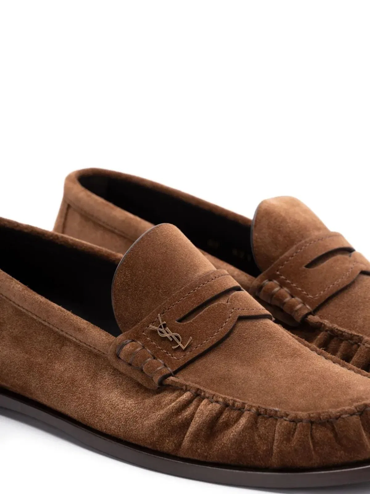 Saint Laurent Brown Suede Loafers