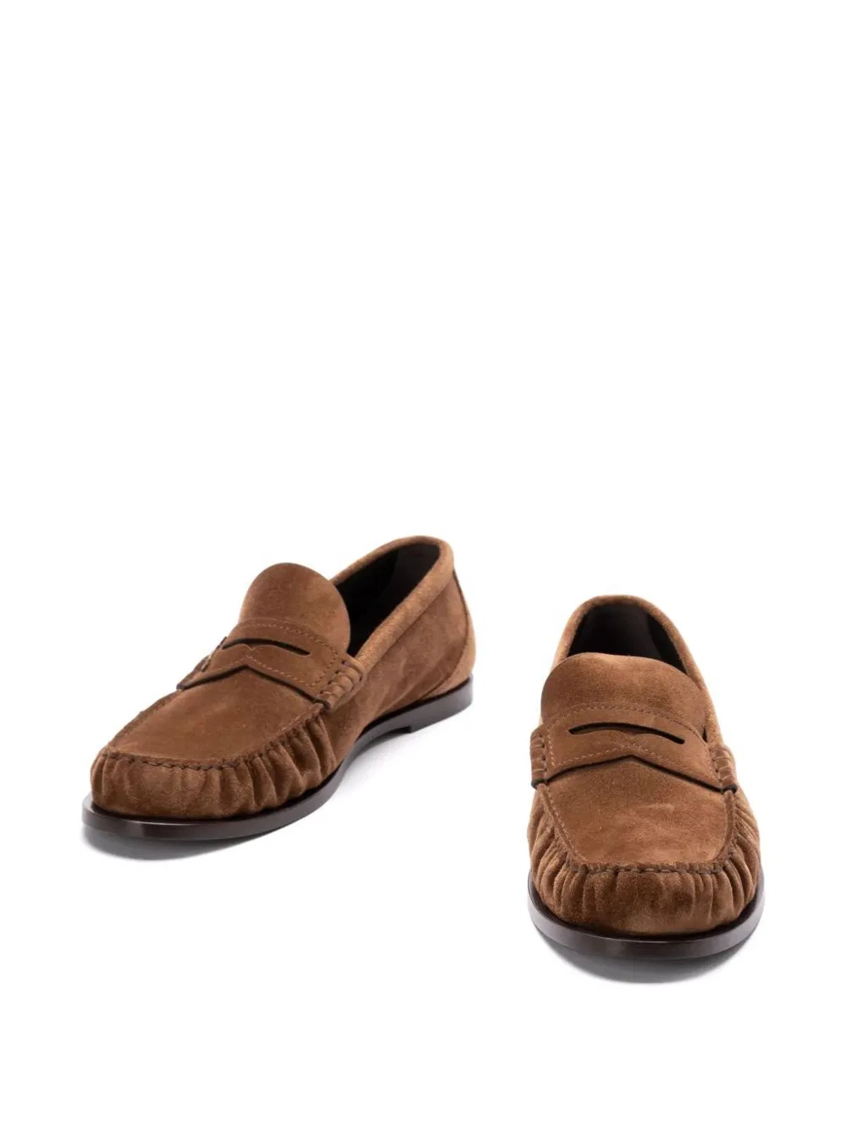 Saint Laurent Brown Suede Loafers