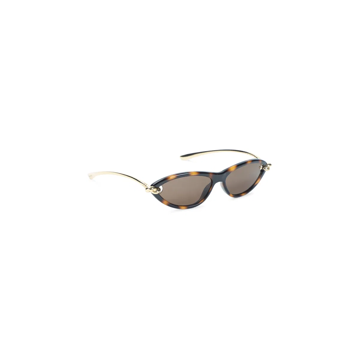 Bottega Veneta Havana Knot Cat Eye Acetate Sunglasses