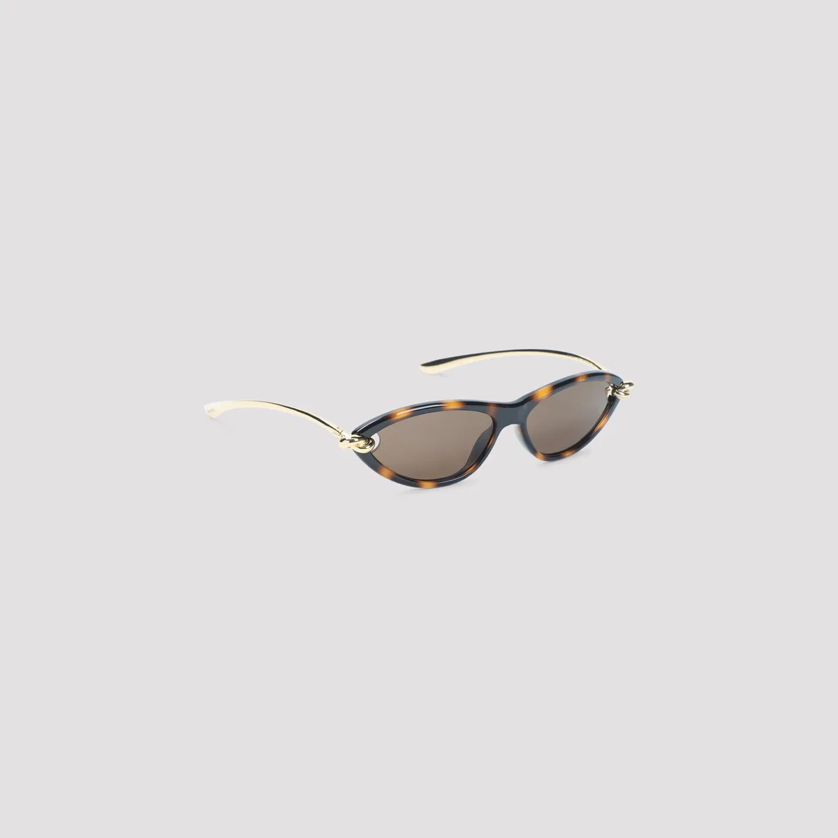 Bottega Veneta Havana Knot Cat Eye Acetate Sunglasses