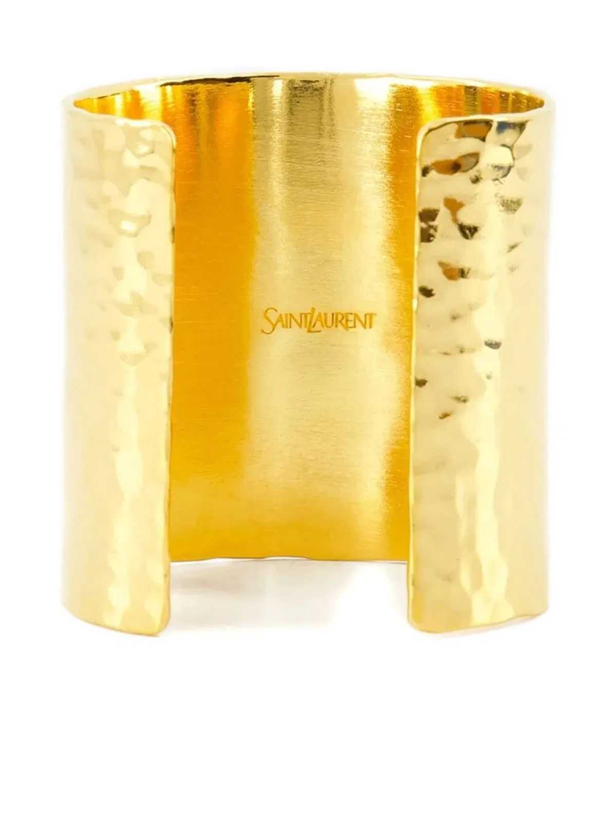 Saint Laurent Hammered Cuff Bracelet Featuring The Cas