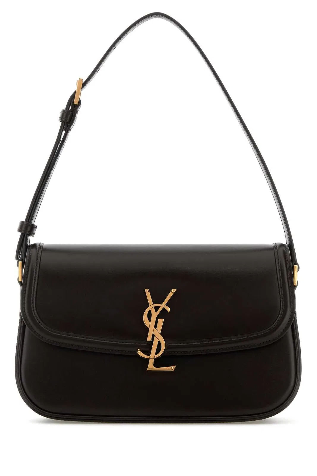 Saint Laurent Dark Brown Leather Solferino Shoulder Ba