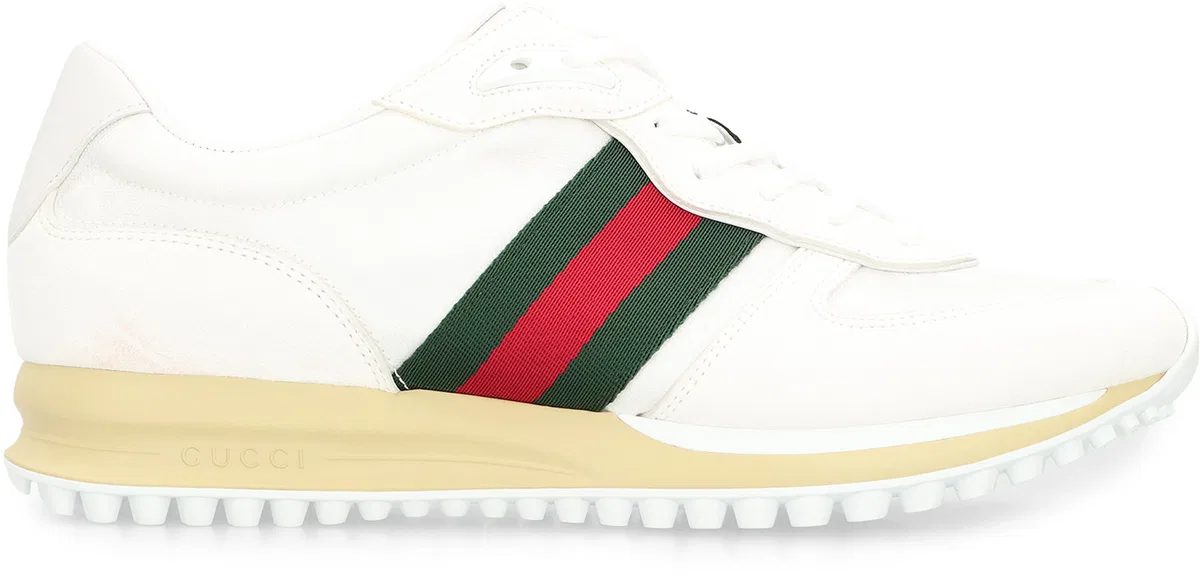 Gucci White Original Gg Fabric And Suede Gucci