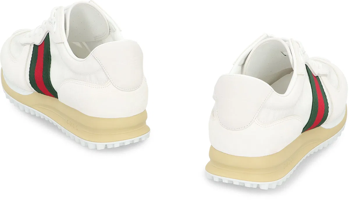 Gucci White Original Gg Fabric And Suede Gucci