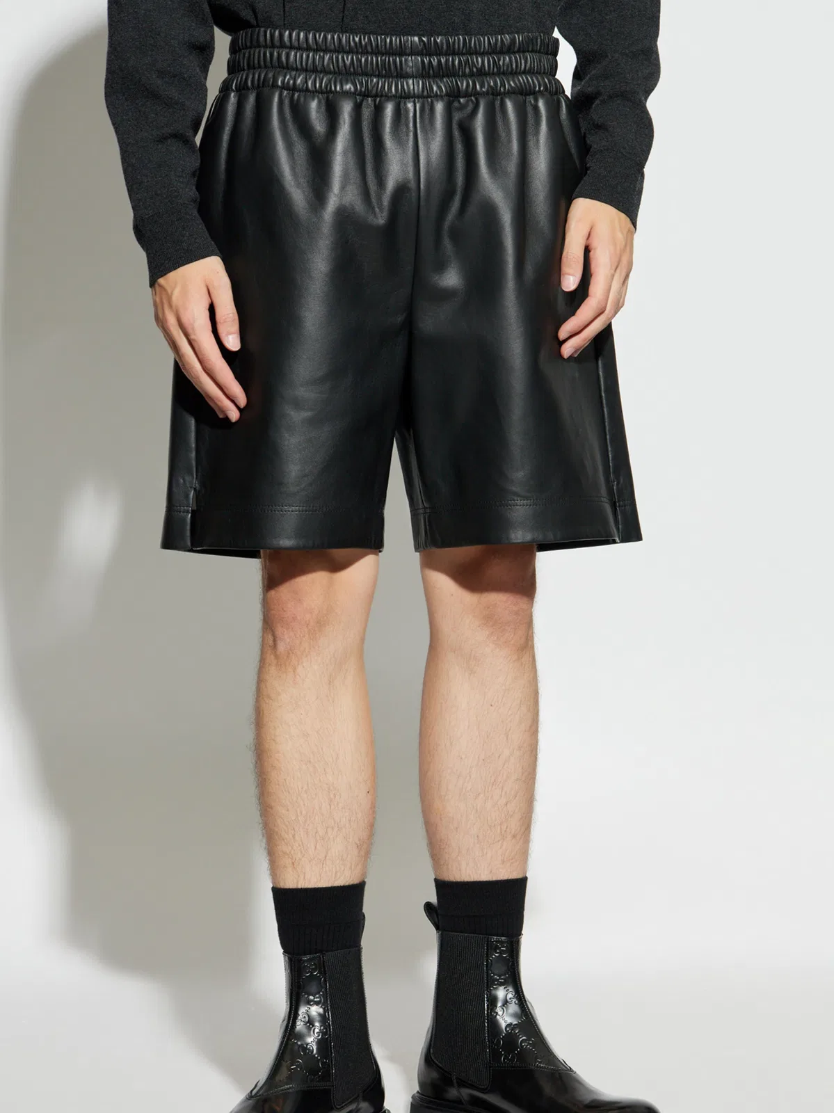 Gucci Black Lambskin Shorts