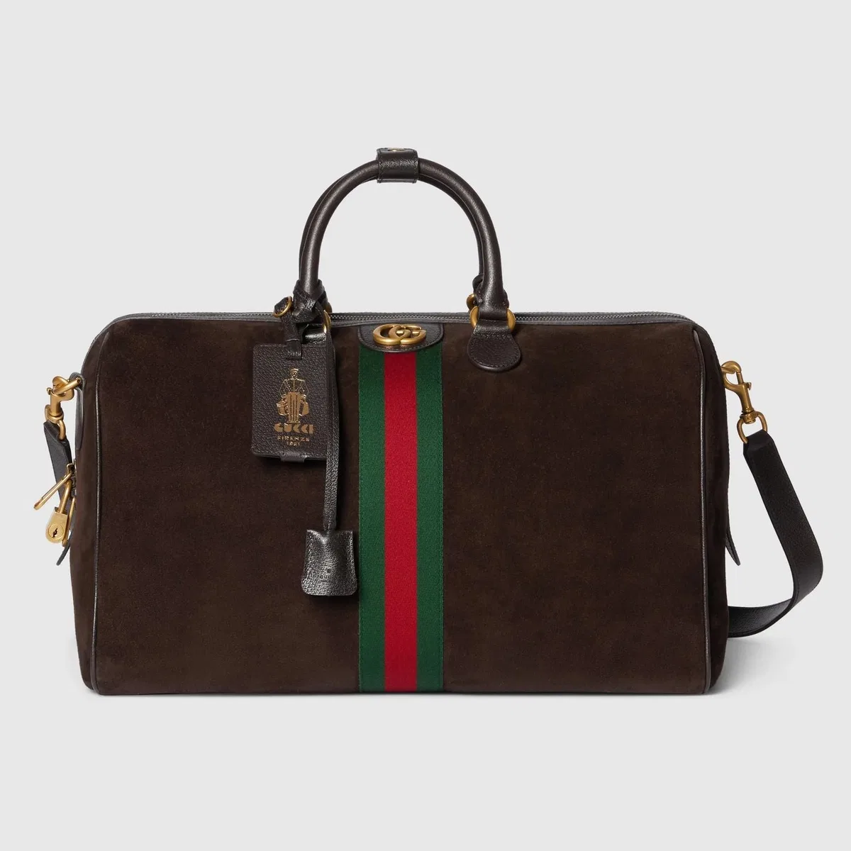 Gucci Dark Brown Suede Medium Gucci Savoy Trav