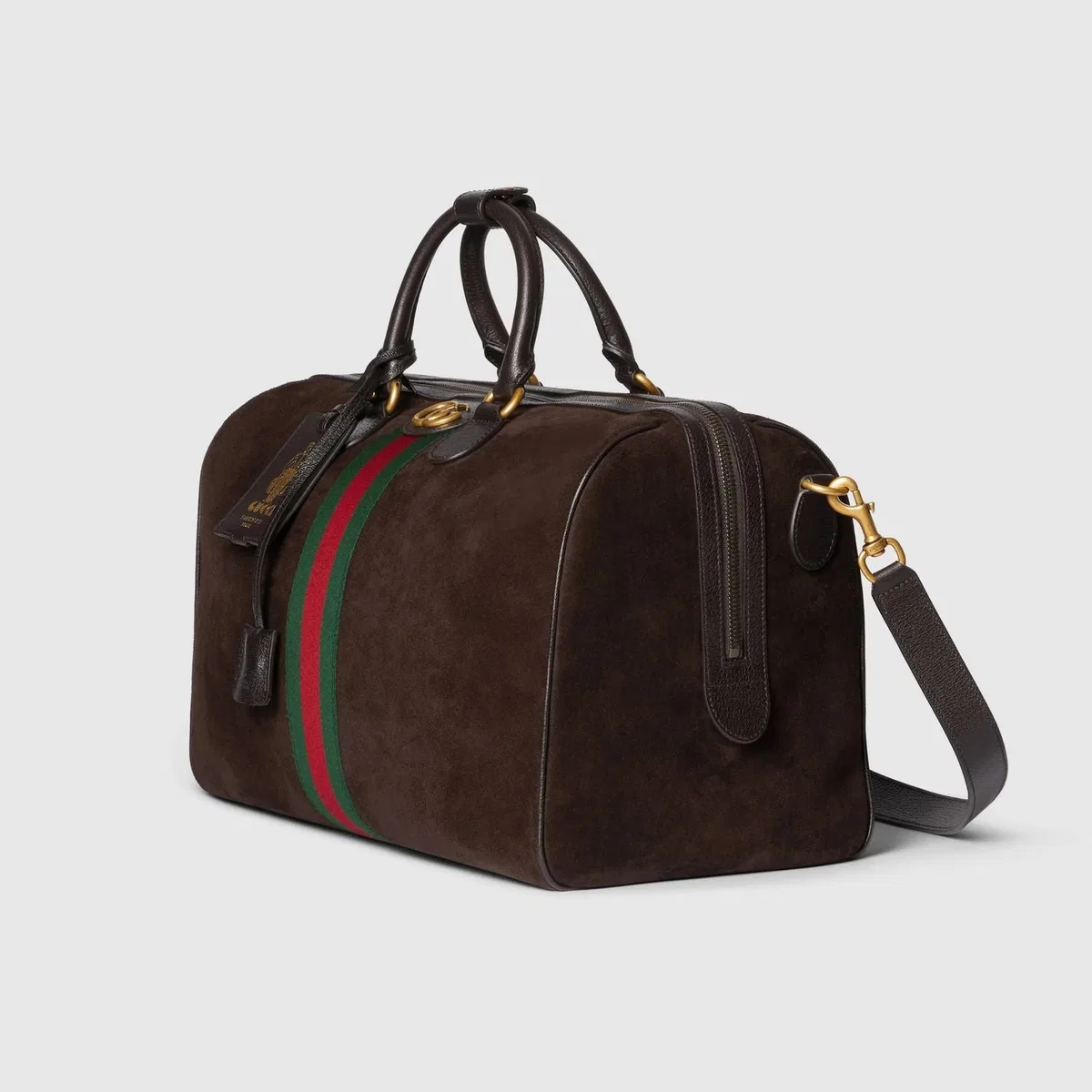 Gucci Dark Brown Suede Medium Gucci Savoy Trav