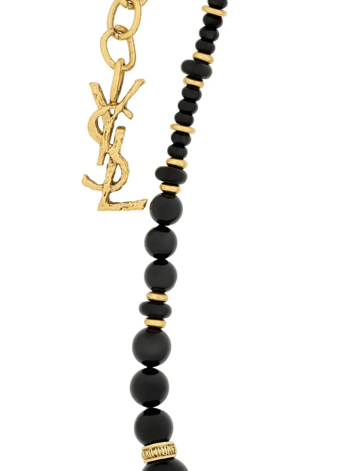 Saint Laurent Loulou Bead Necklace In Wood, Resin, And
