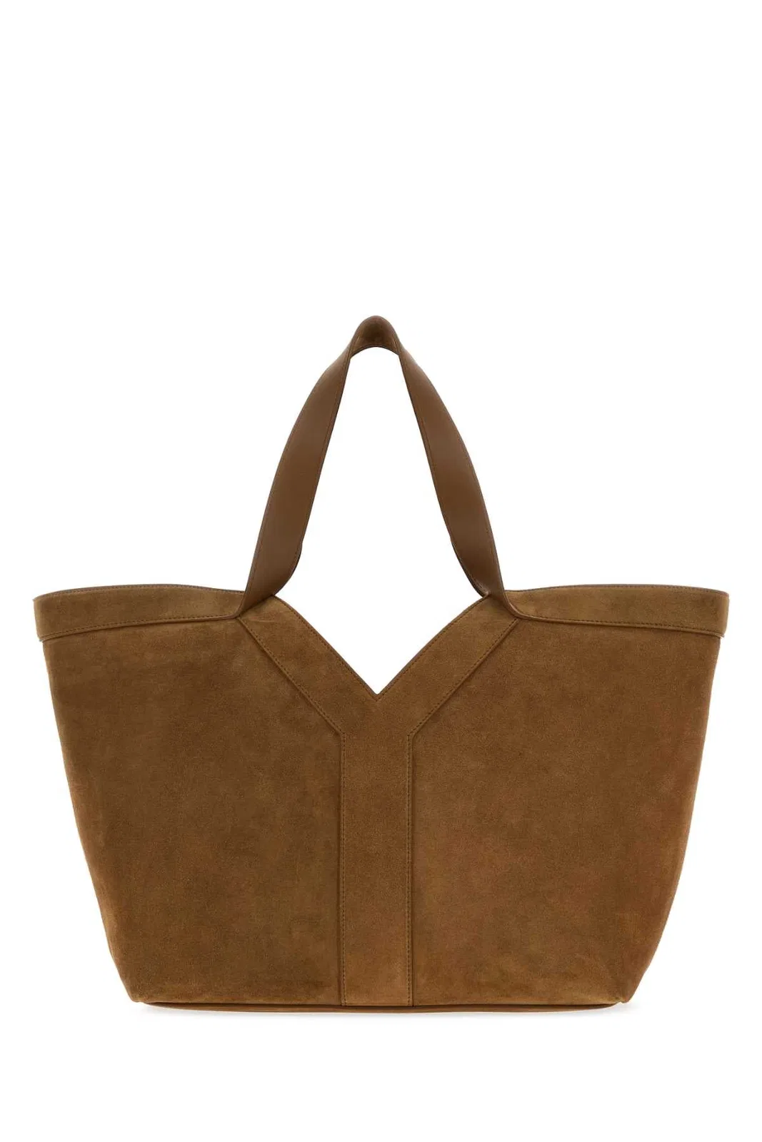 Saint Laurent Camel Suede Shopping Bag