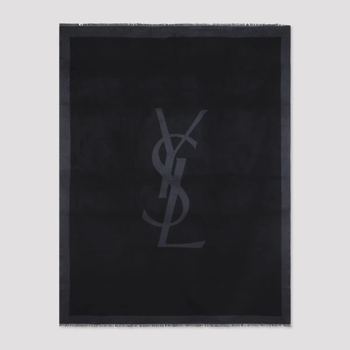 Saint Laurent Black Silk Scarf