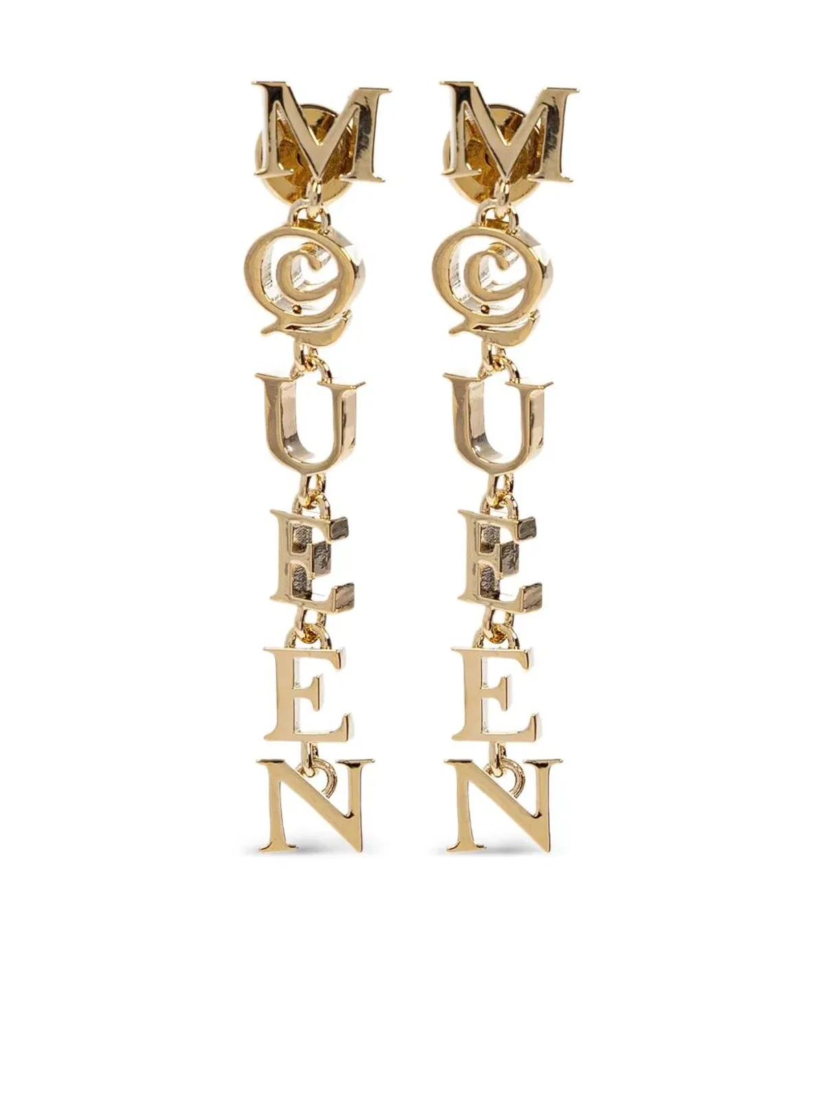 Alexander Mcqueen Brass Drop Earrings