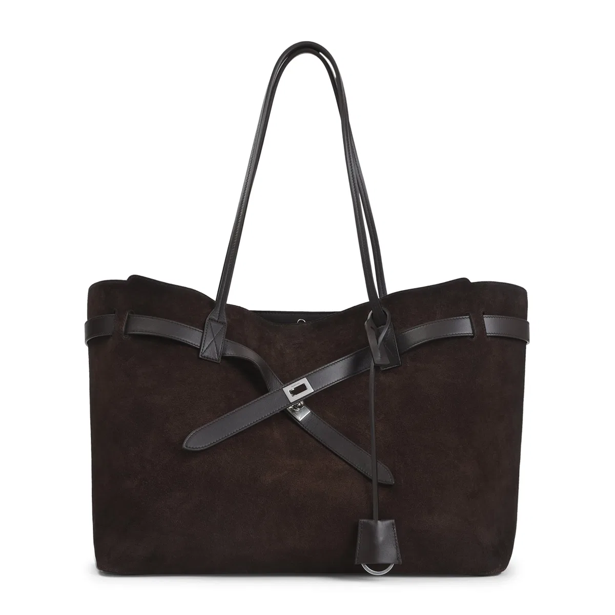 Balenciaga Brown Suede Large Bel Air Shopping Bag