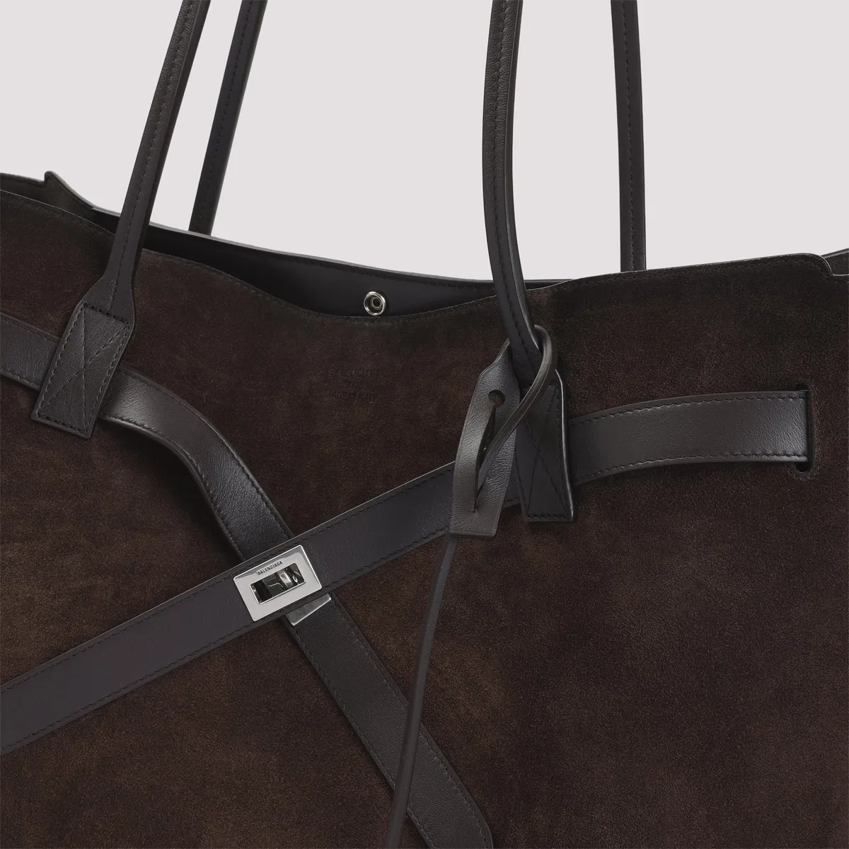 Balenciaga Brown Suede Large Bel Air Shopping Bag