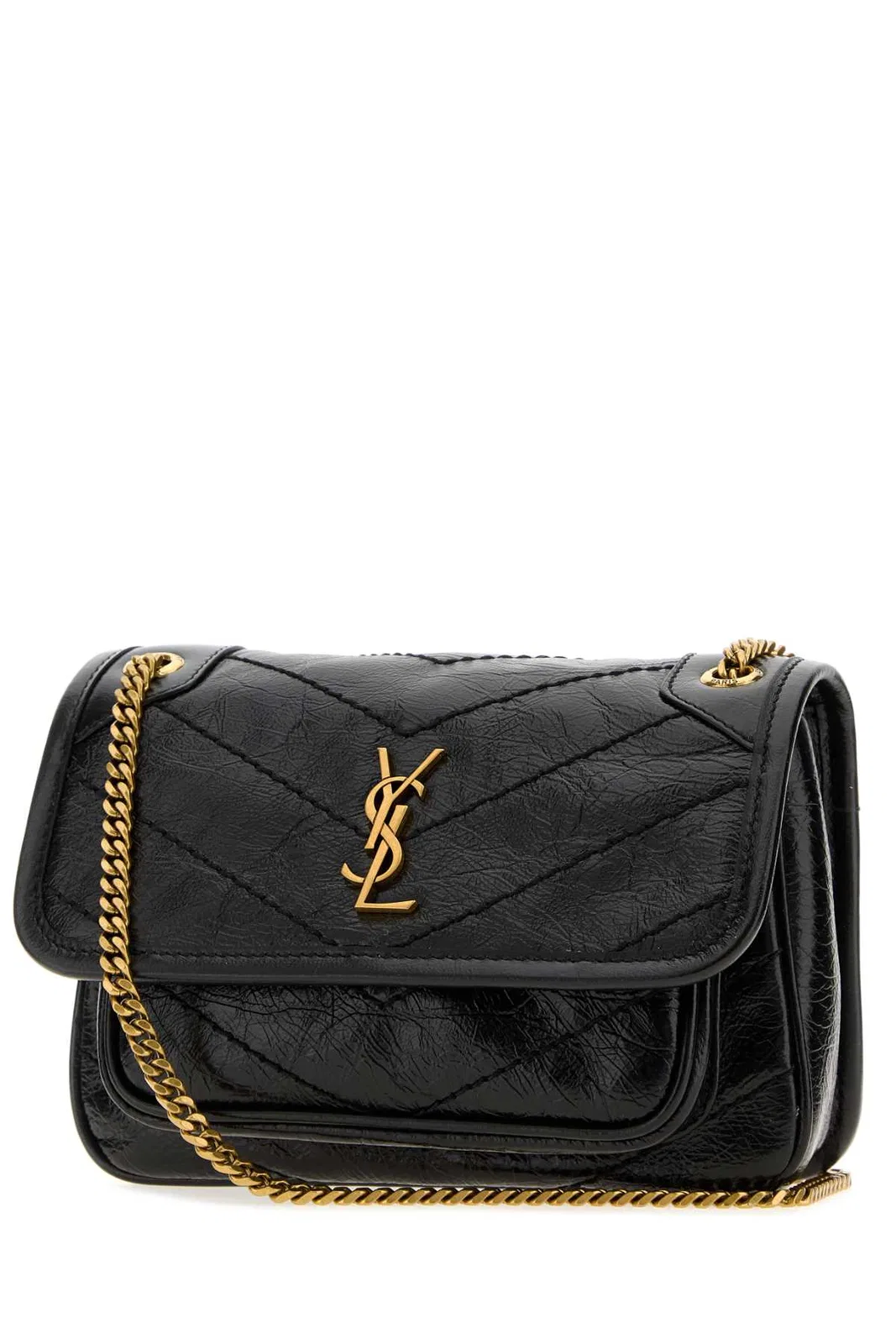 Saint Laurent Black Leather Mini Niki Shoulder Bag