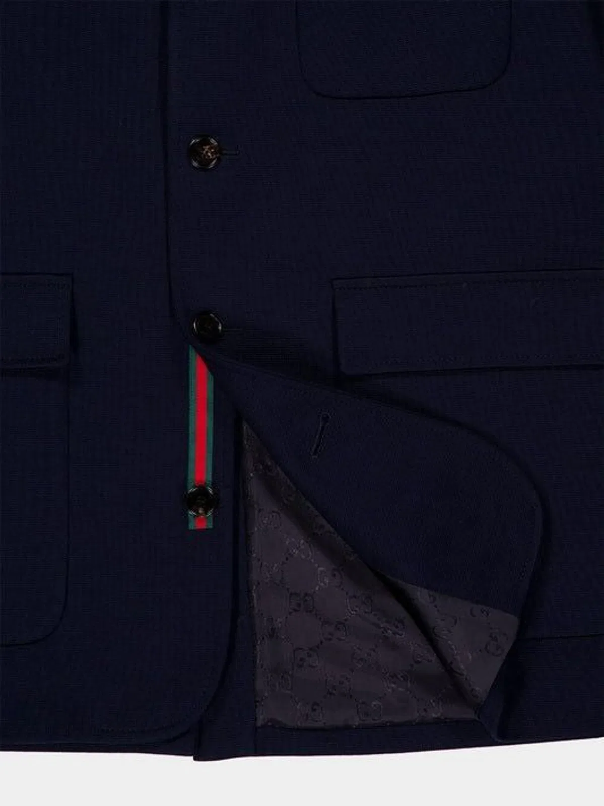Gucci Blue Jacket With Frontal Buttons Closure