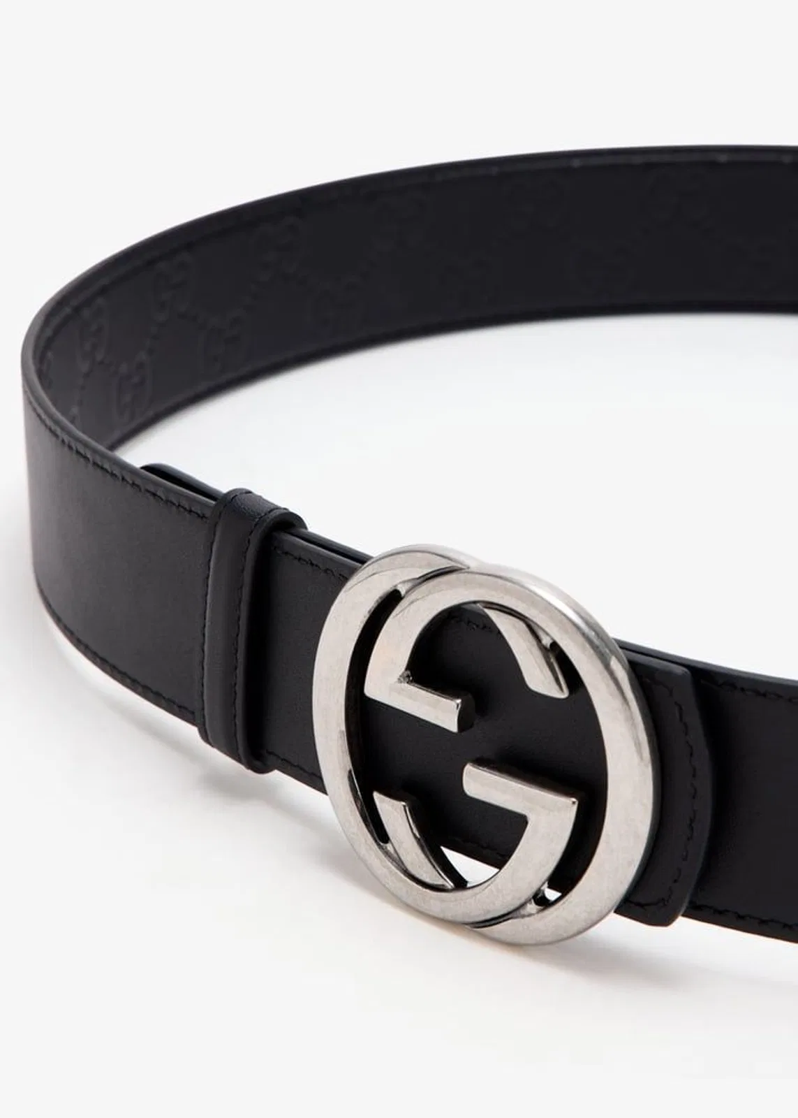 Gucci Reversible Leather Belt With Gg Buckle
