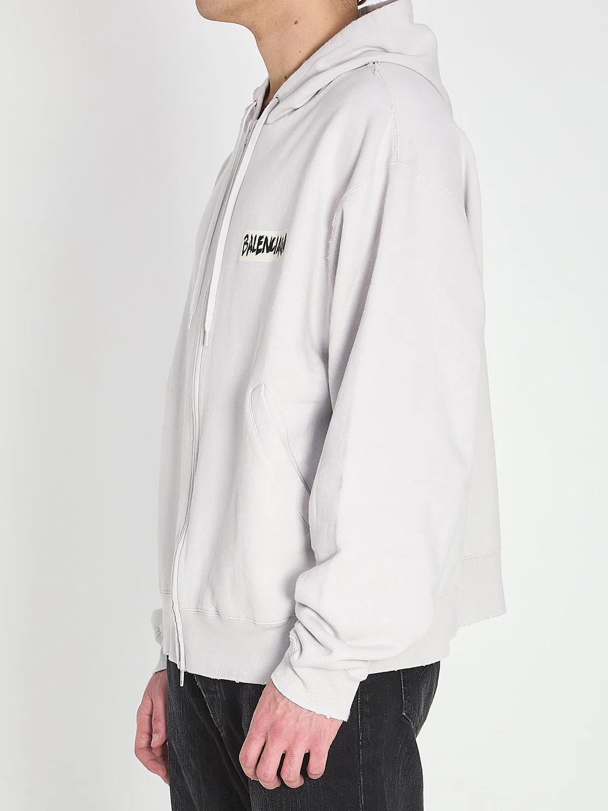Balenciaga Zip-Up Hoodie In Masking Tape Design