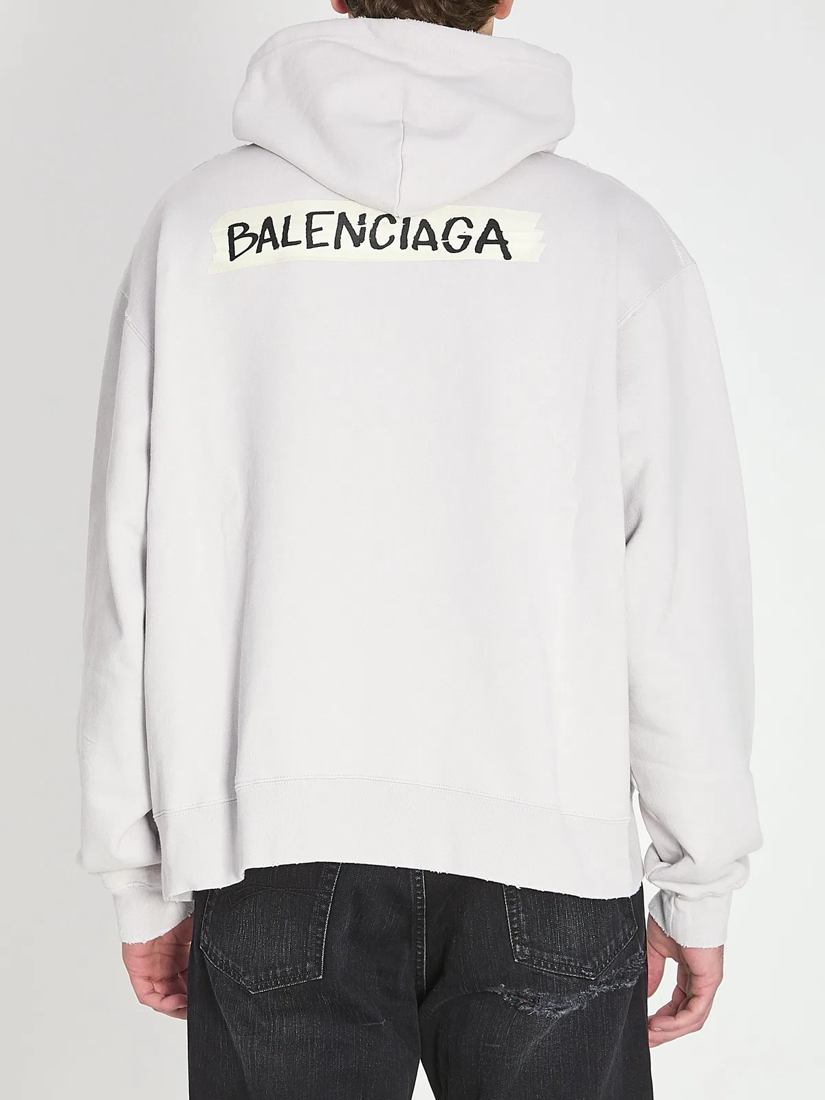 Balenciaga Zip-Up Hoodie In Masking Tape Design