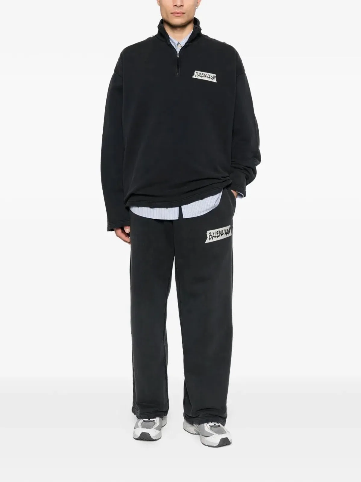 Balenciaga High Neck Half Zip Sweater