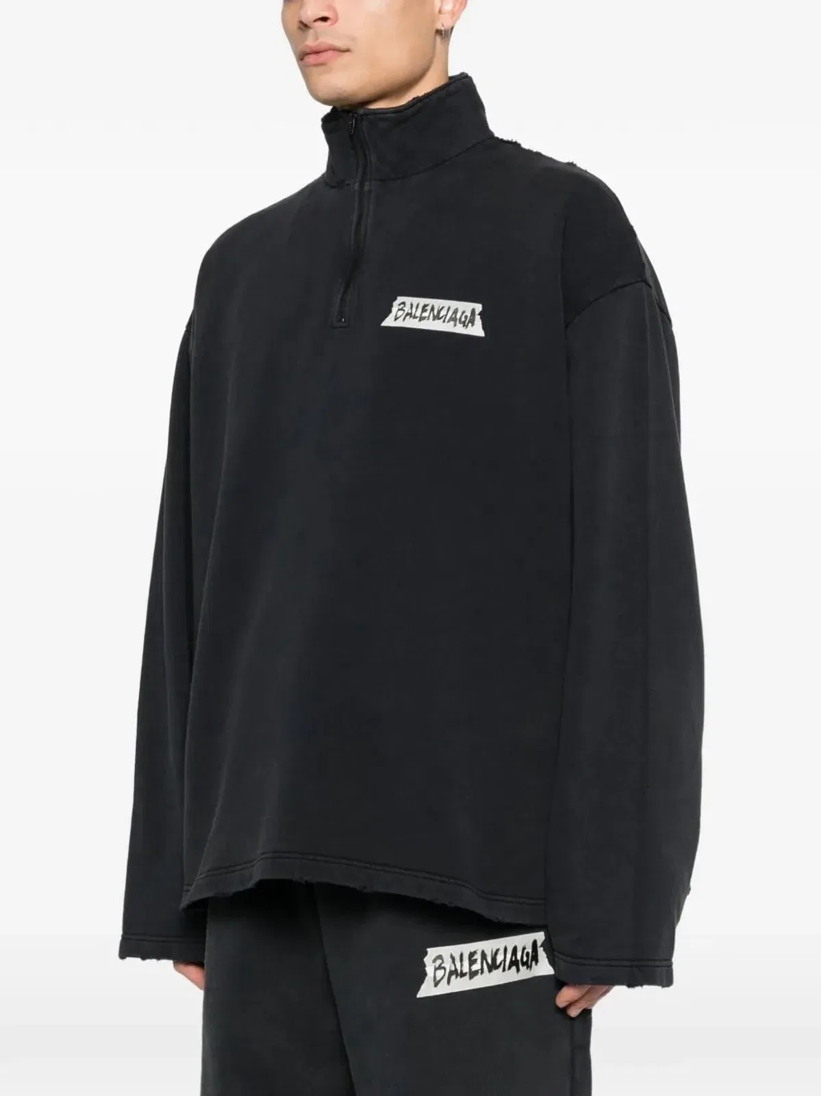 Balenciaga High Neck Half Zip Sweater