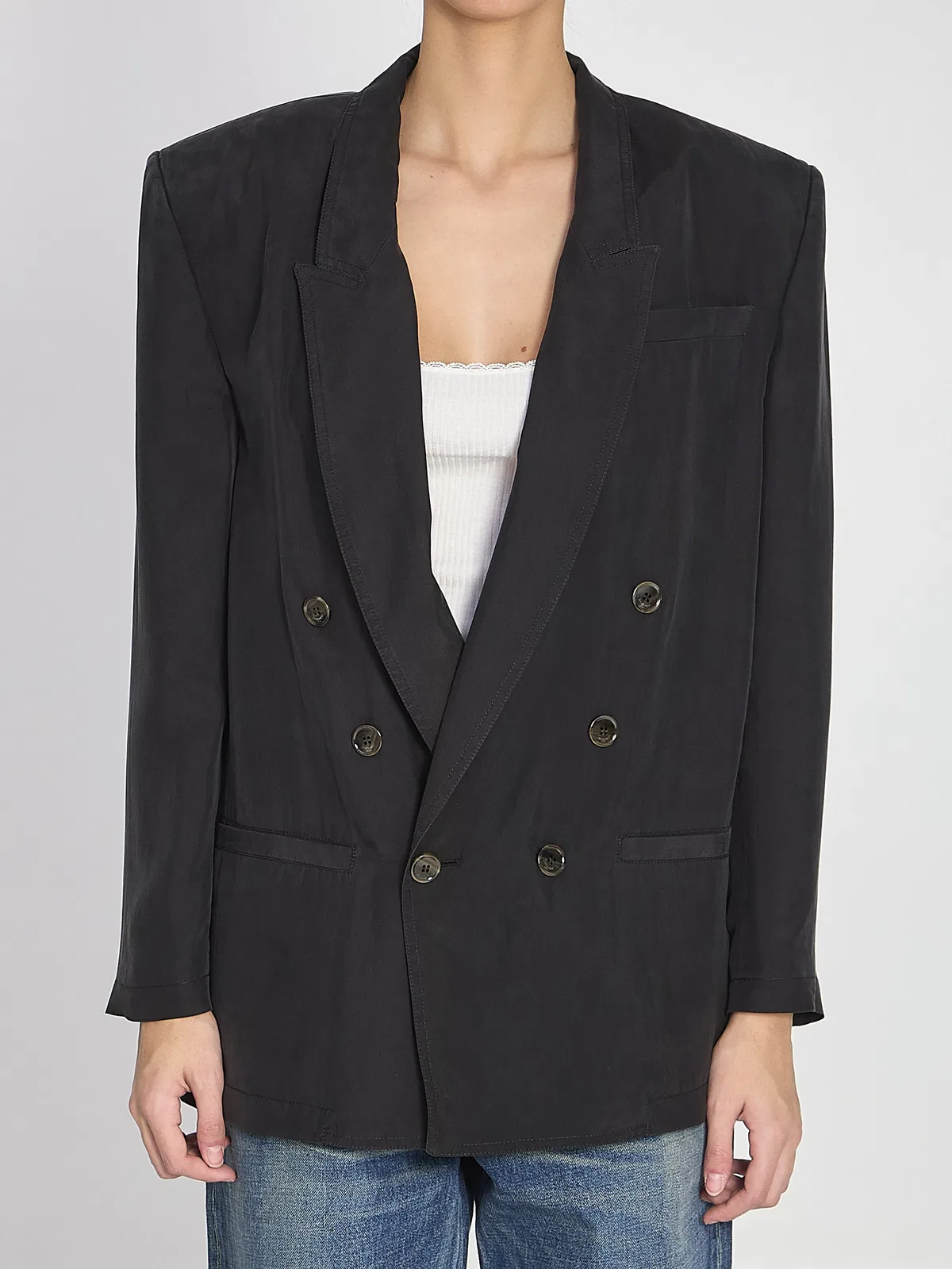 Saint Laurent Db Blazer Haboutai Silk