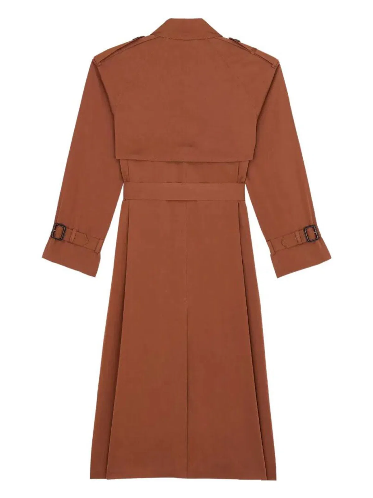 Saint Laurent Caramel Cotton Blend Oversize Trench Coa
